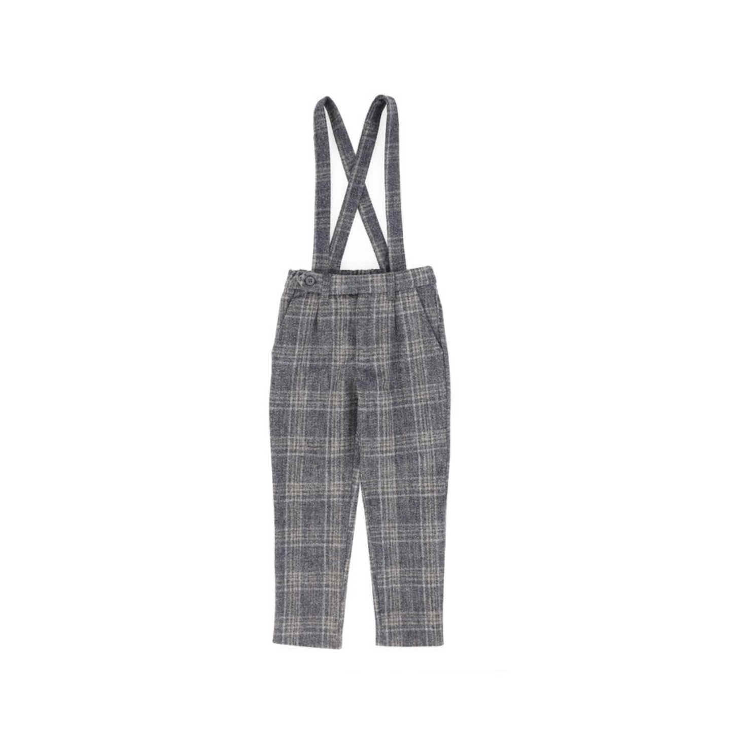 Le Bourdon Grey Plaid Print Pant