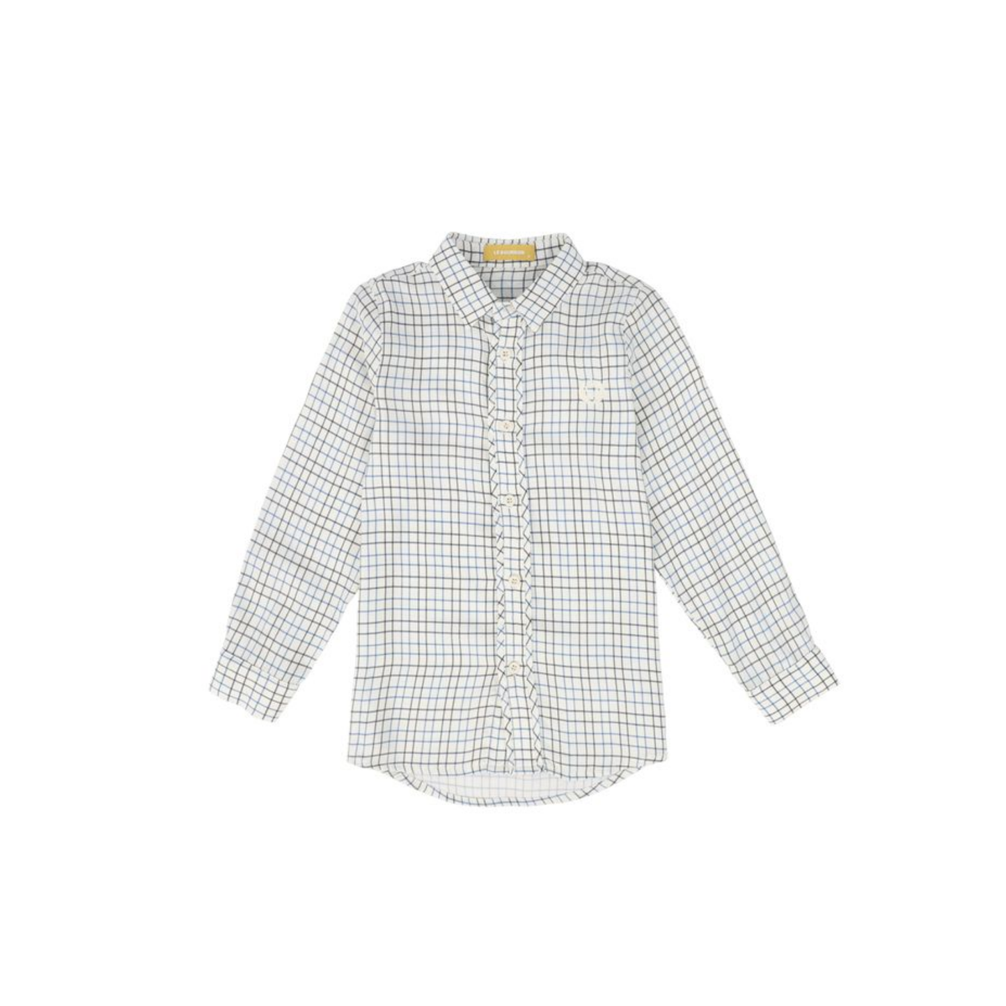 Le Bourdon White/Blue Printed Collar Blouse