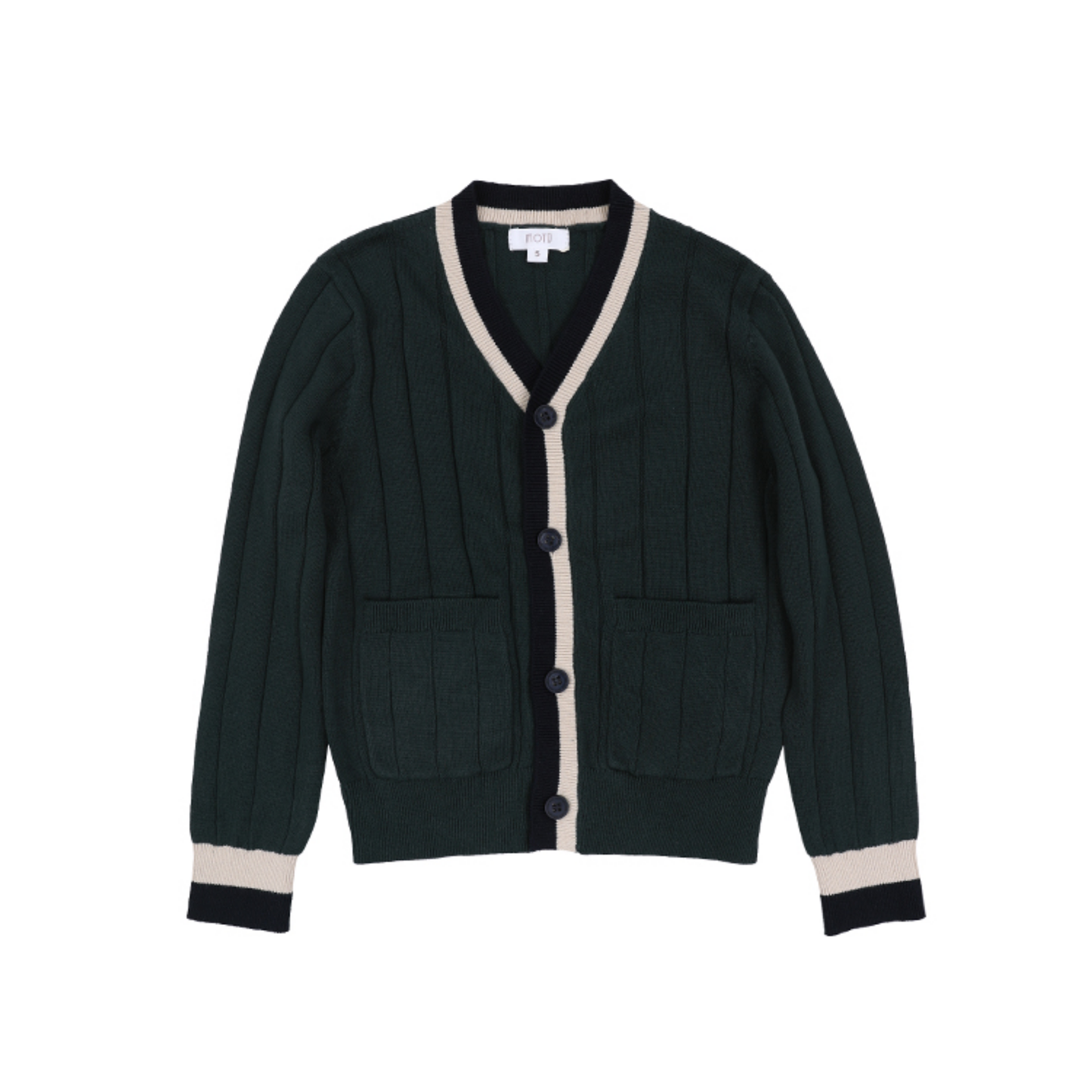 Motu Boys Deep Teal Percy Long Sleeve Cardigan
