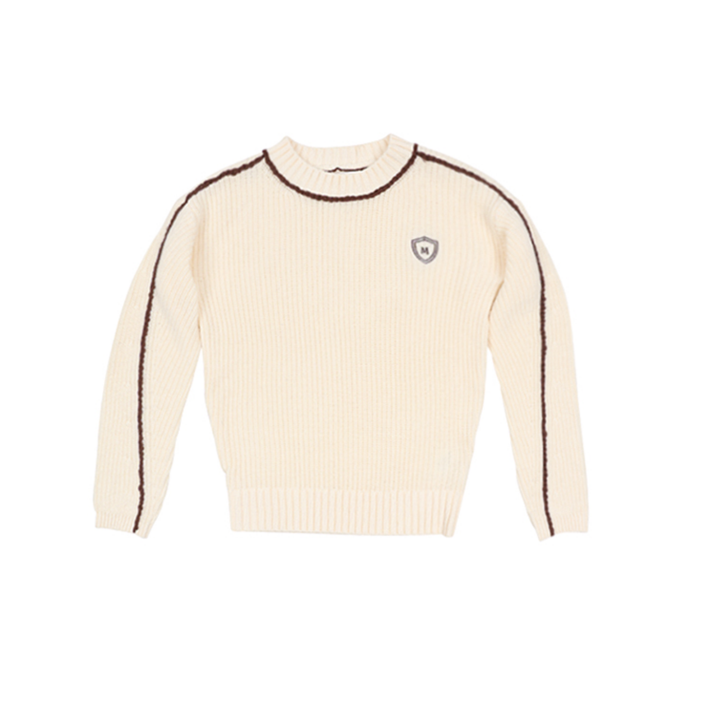 Motu Boys Cream Rex Piped Long Sleeve Sweater