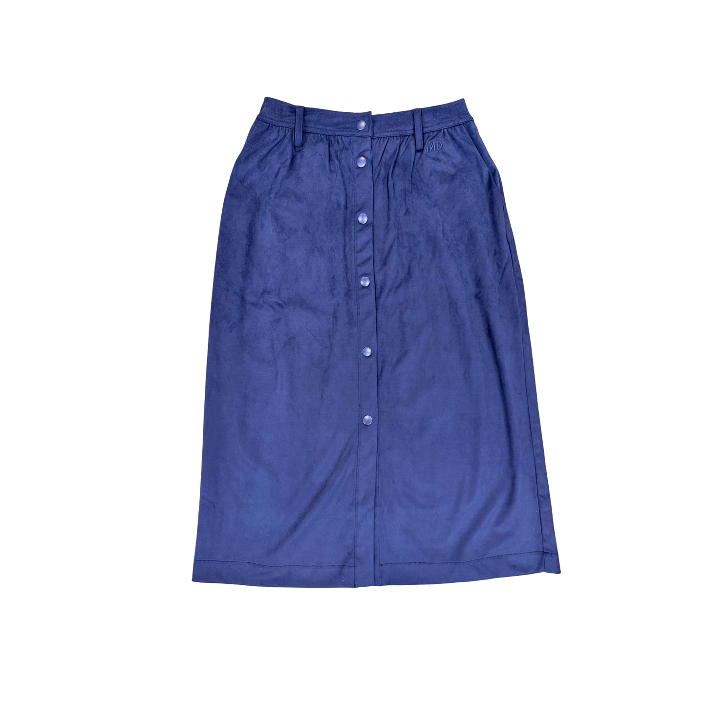 Indee Navy Westside Suede Midi Skirt