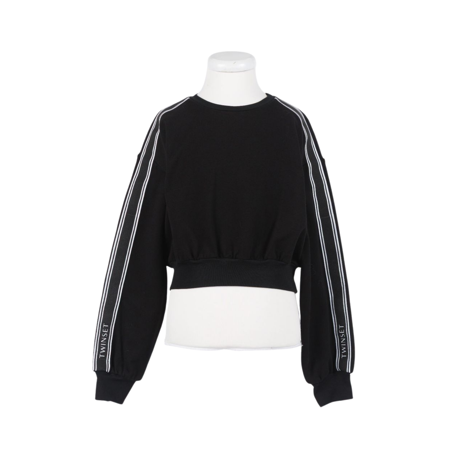 Twinset Black Stripes Crew Neck Long Sleeve Sweatshirt