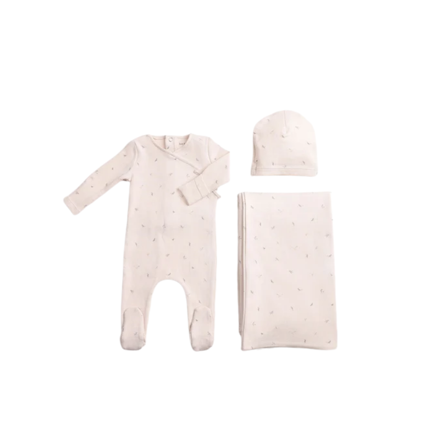 Bee And Dee Ivory Boys Flutter & Fly Footie With Beanie