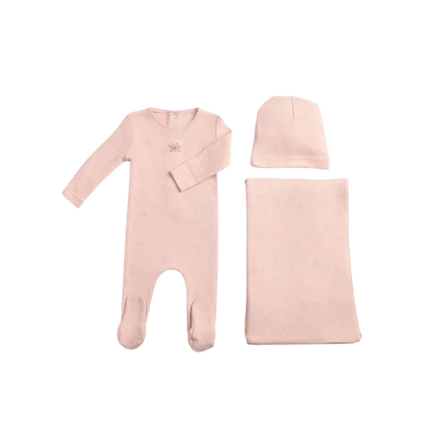 Bee And Dee Caramel Wings Pointelle Footie With Beanie