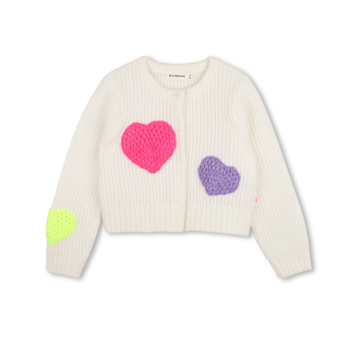 Billieblush Ivory Heart Cardigan