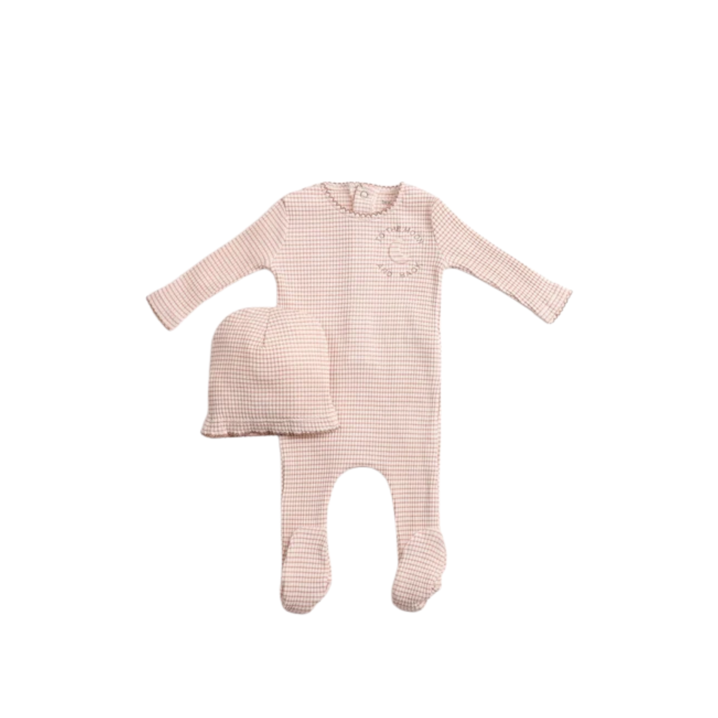 Bee And Dee Ballerina Pink To The Moon Footie With Beanie