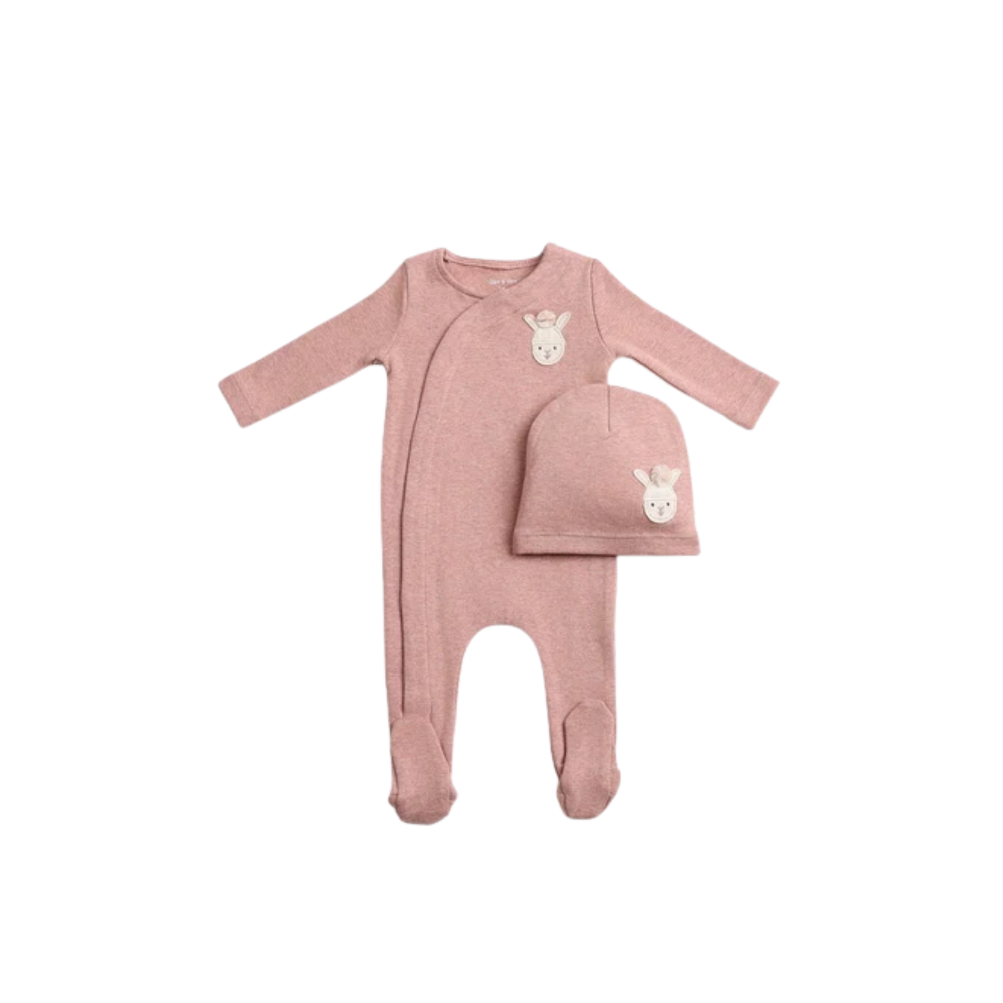 Bee And Dee Pink Heather Pompom Bunny Footie With Beanie