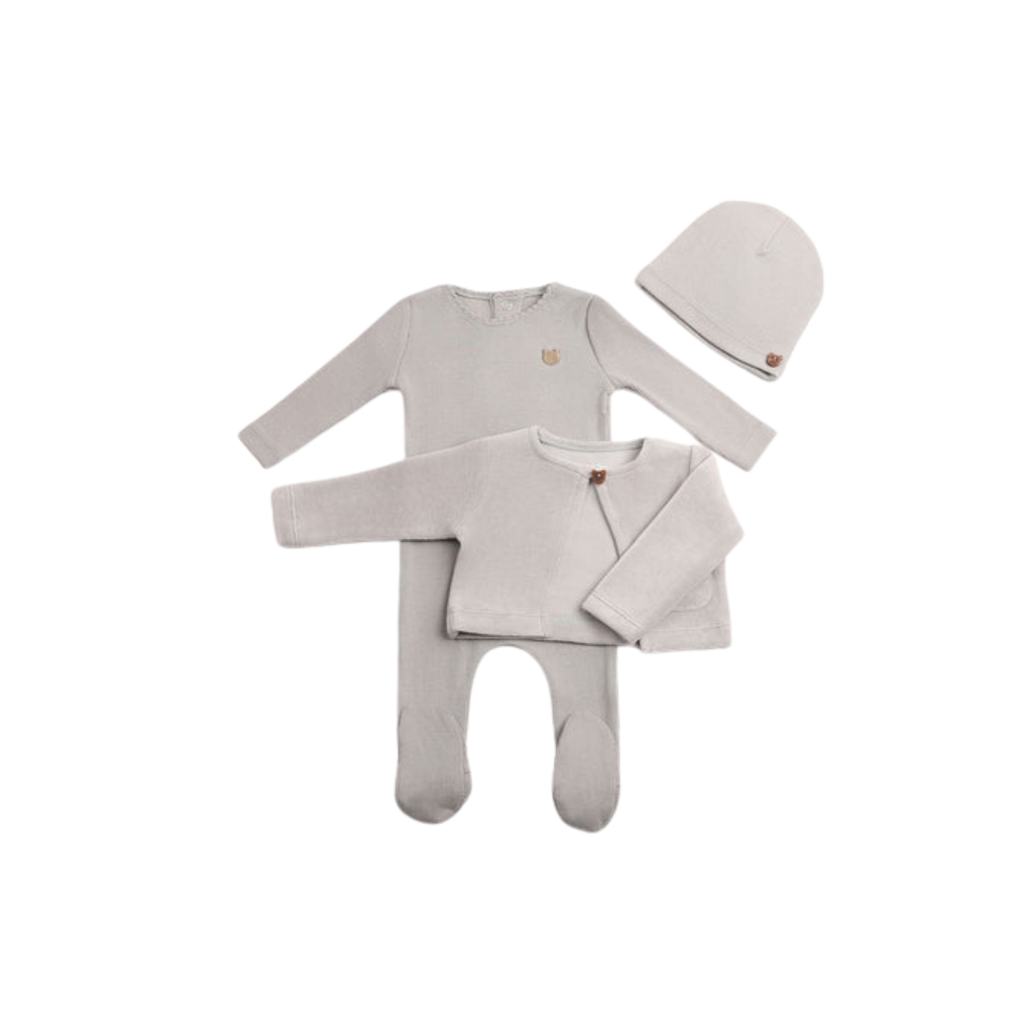 Bee And Dee London Fog Velour Cardigan Ribbed Footie With Beanie