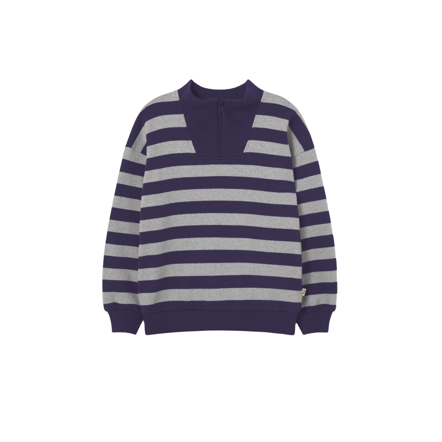 Cozmo Navy Grey Striped Brushed Long Sleeve Sweatshirt