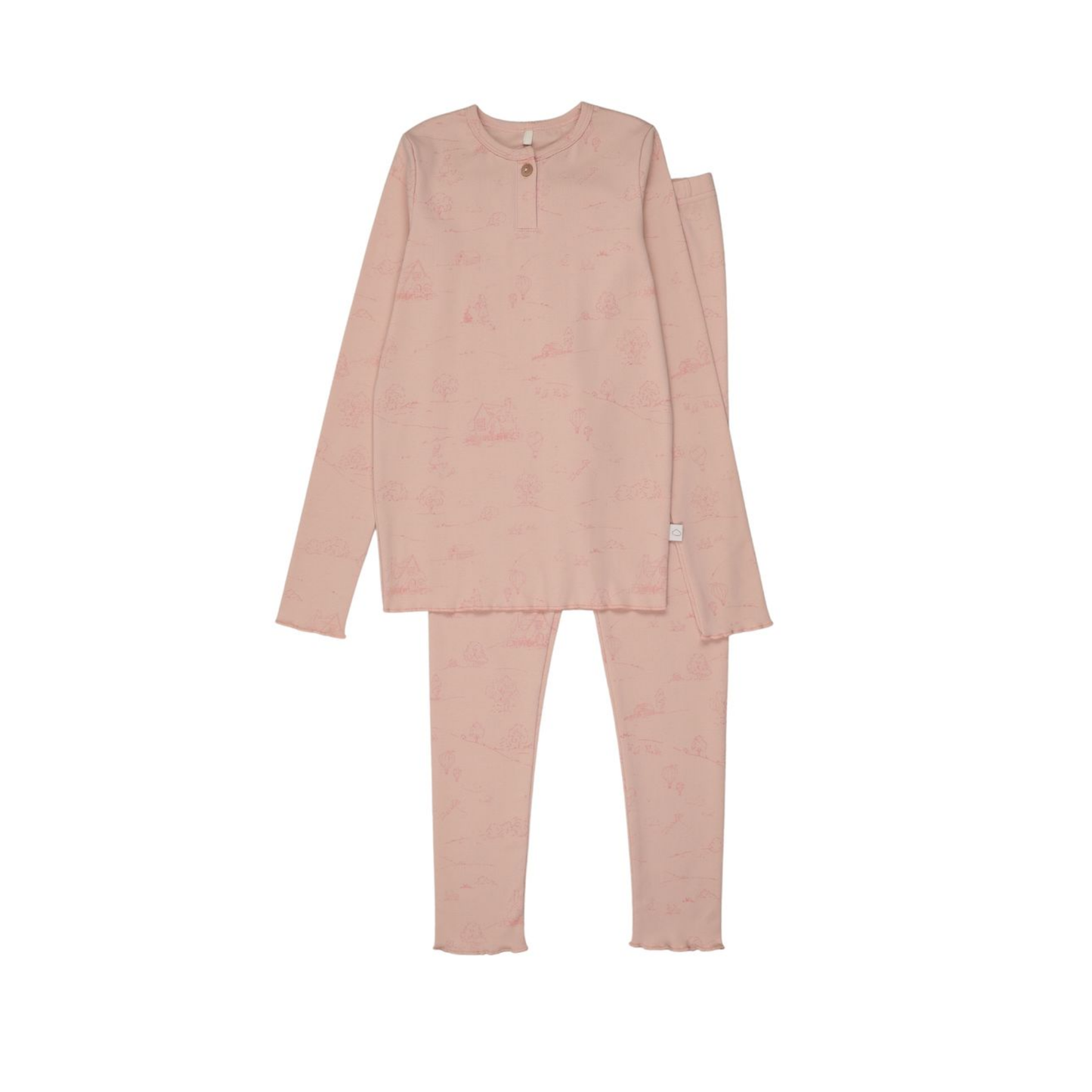Pouf Pink Toile Long Sleeve Pajama