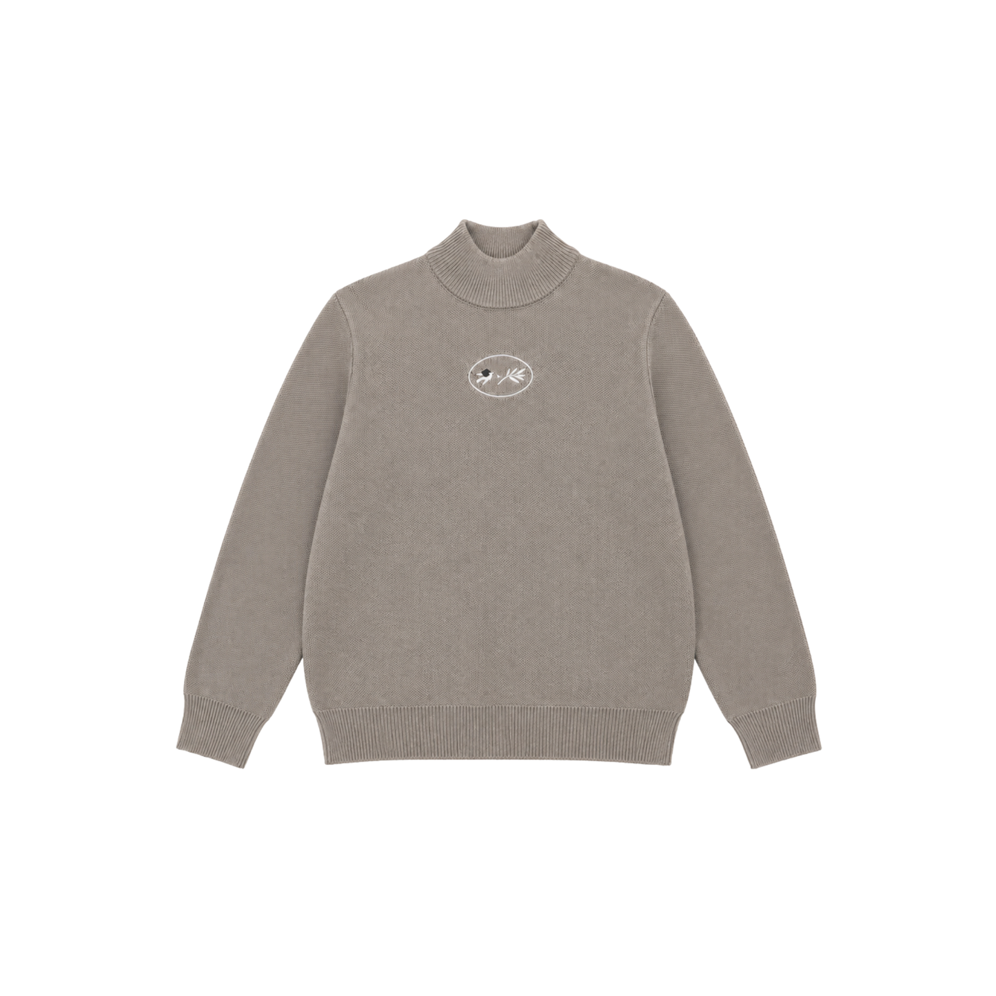 Calla Lili Taupe Sweater With Cross Stitch