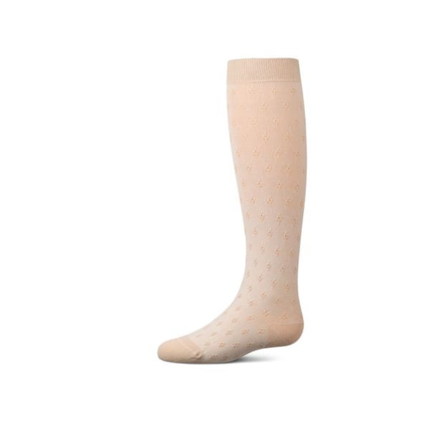 Memoi Latte Tiny Bloom Pointelle Knee High