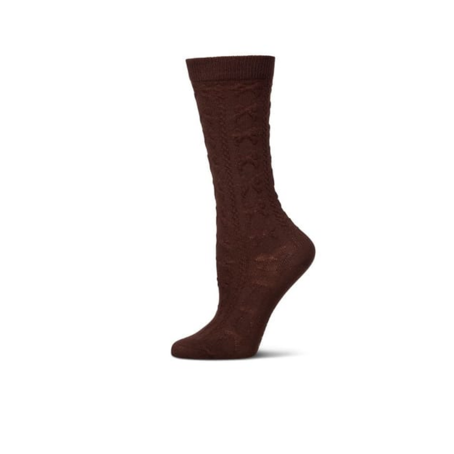 Memoi Brown Tonal Bow Knee High
