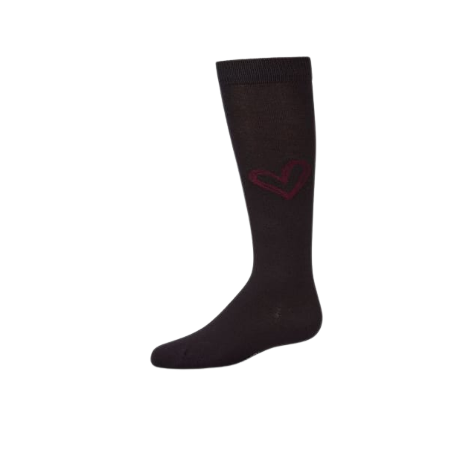 Memoi Black-Burgundy Heart Pop Knee High