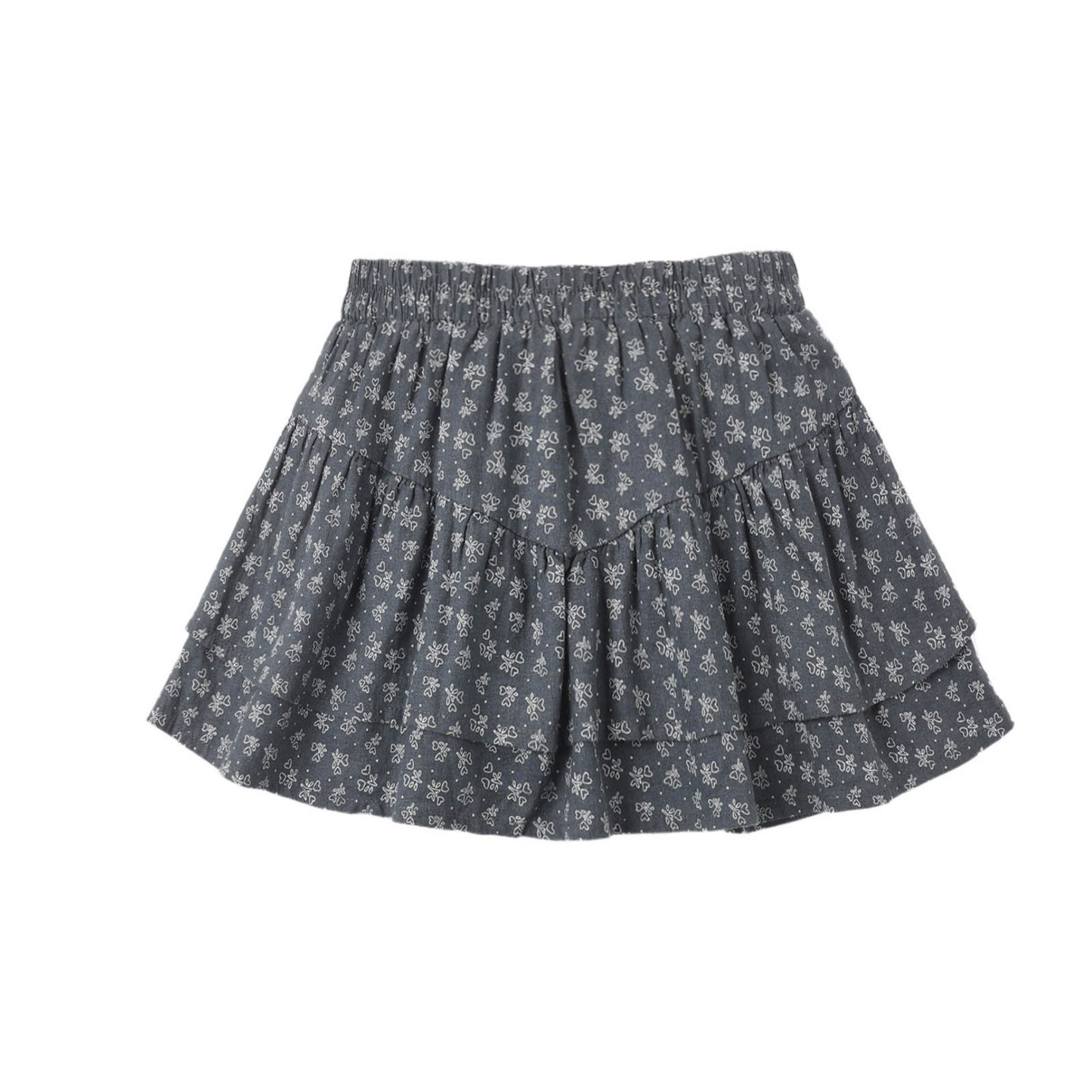 Rylee+Cru Midnight Heart Ditsy Tiered Skirt