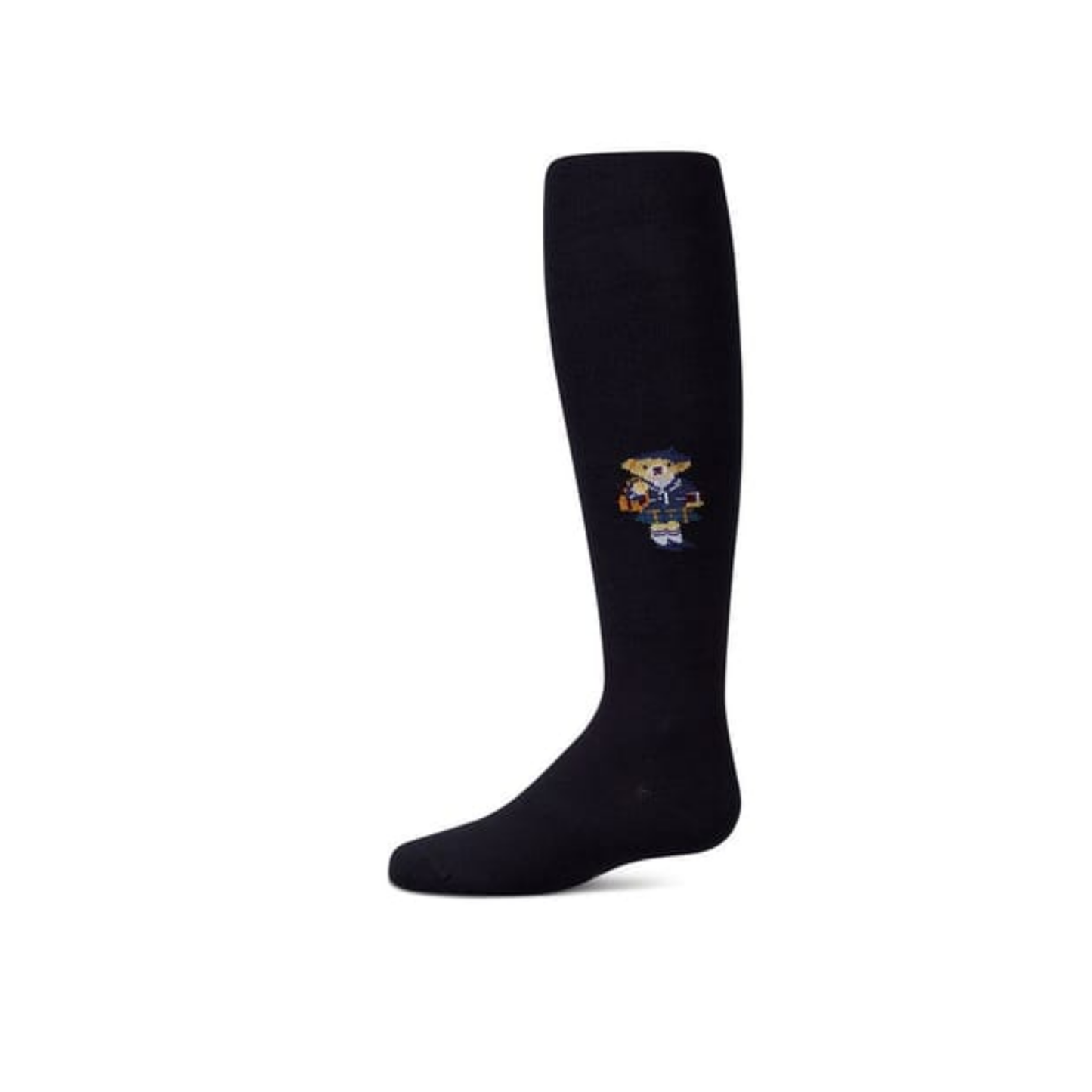 Memoi Navy Preppy Girl Bear Cotton Tights
