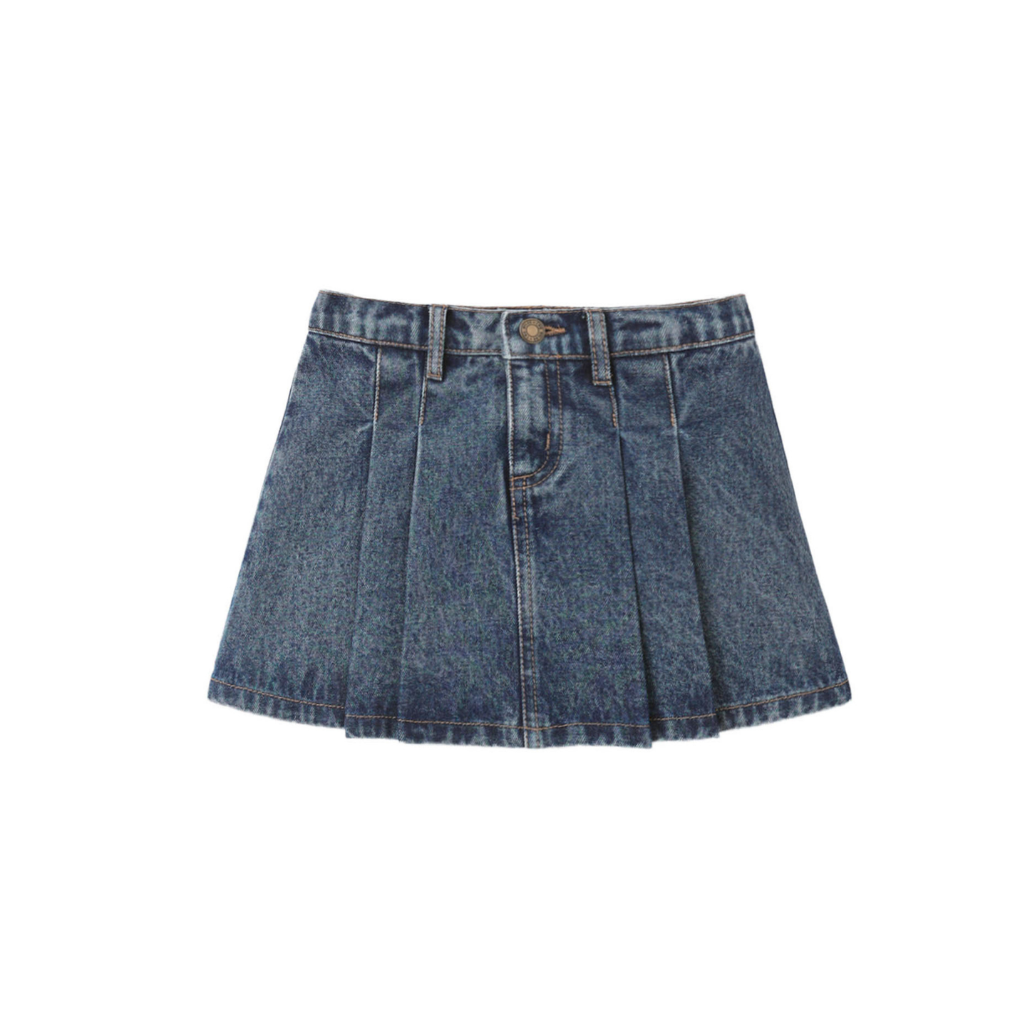 Rylee+Cru Indigo Denim Pleated Skirt