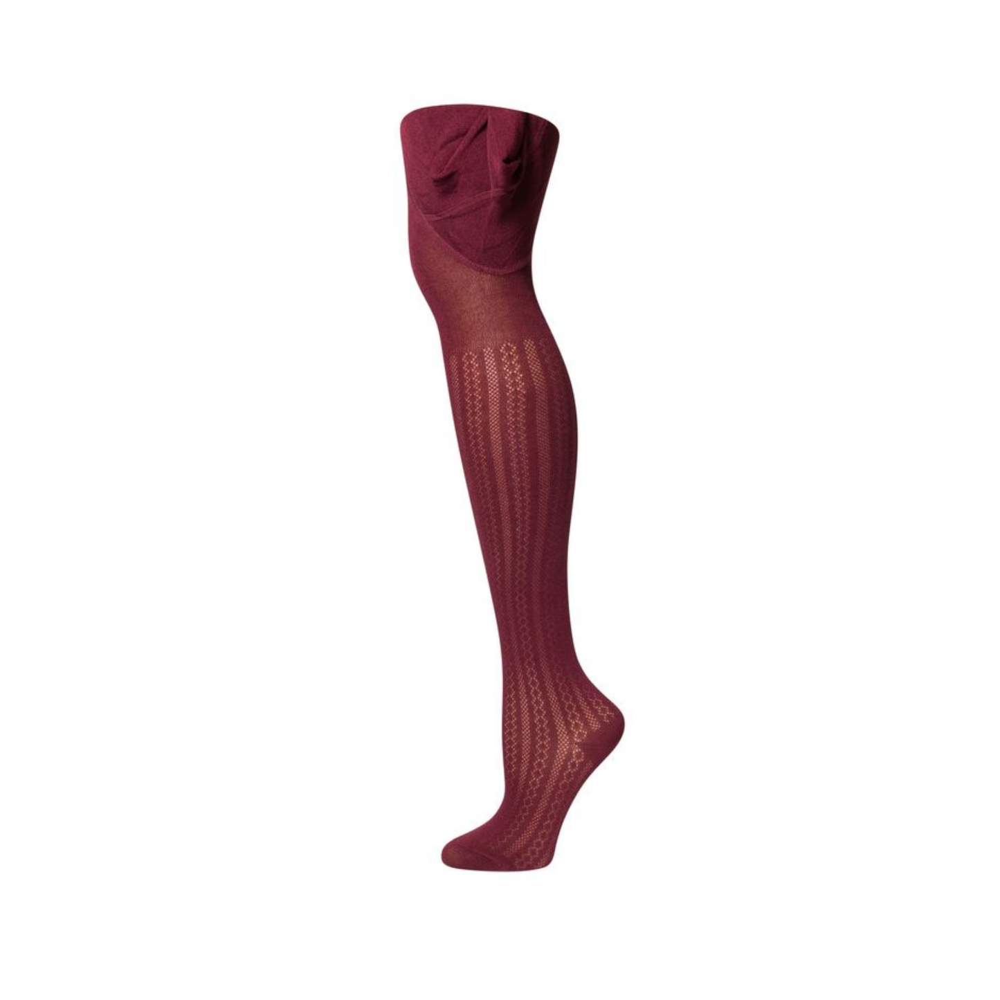 Zubii 29 Burgundy Linear Texture Tights