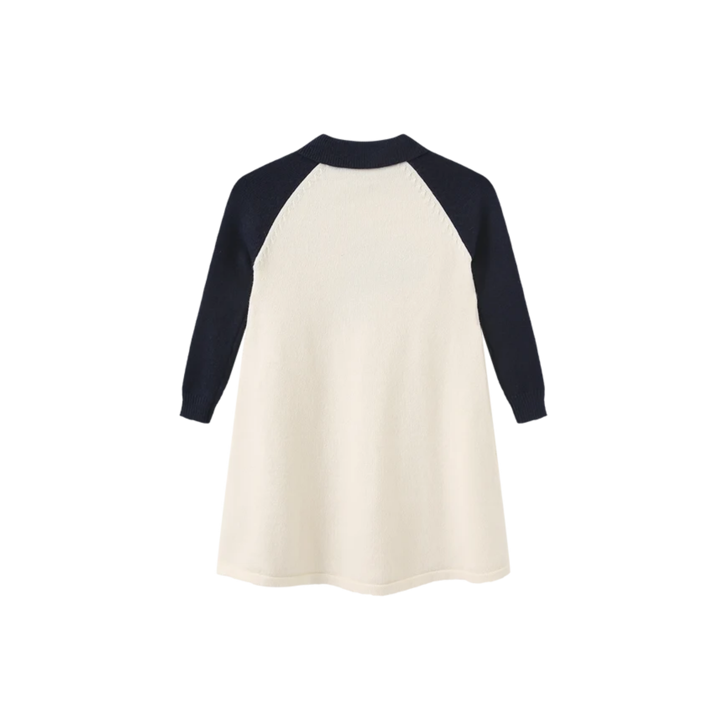 Phil and Phoebe Navy/White Knit Halter Neck Collar Dress