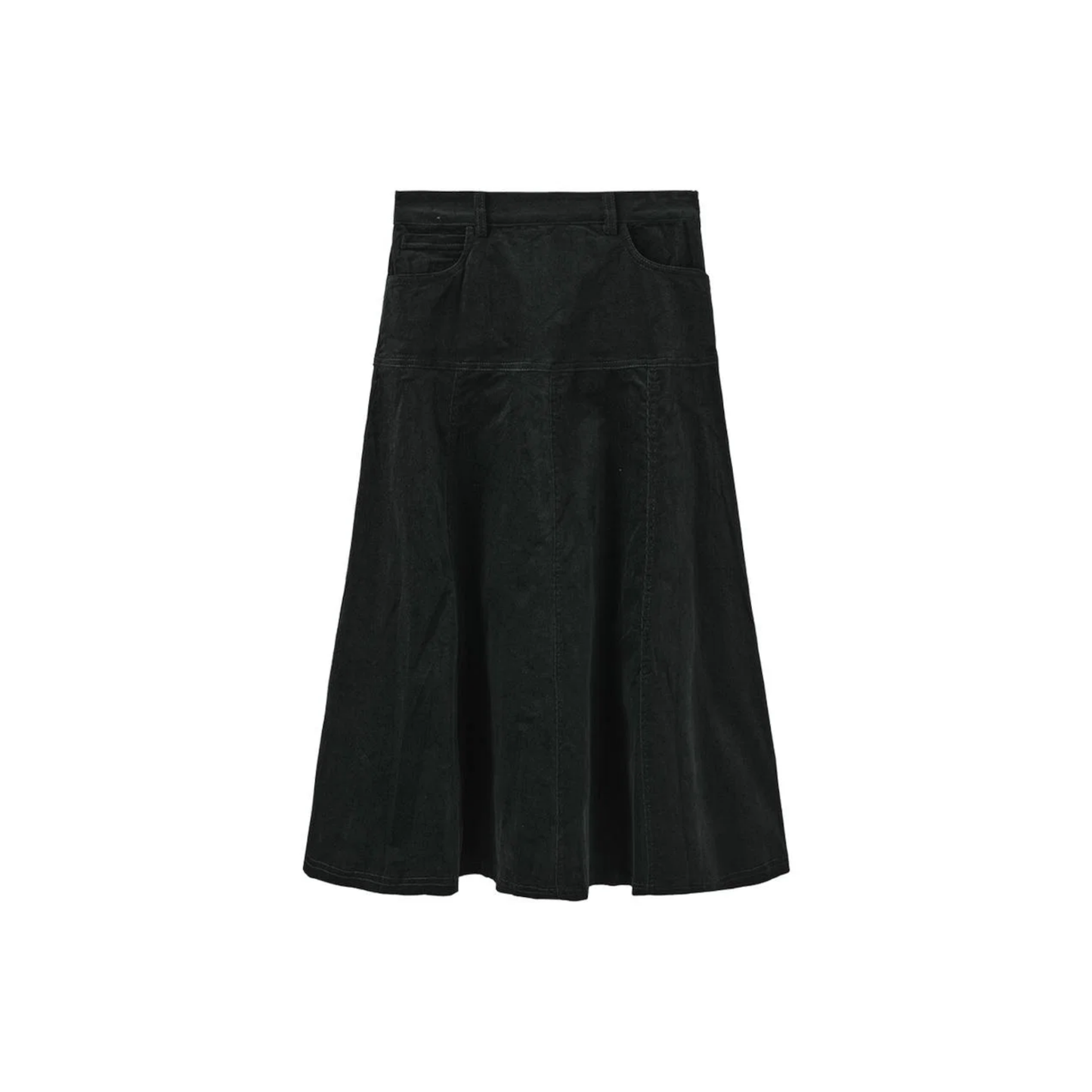 N+A Green Rustic Drop Paneled Corduroy Skirt