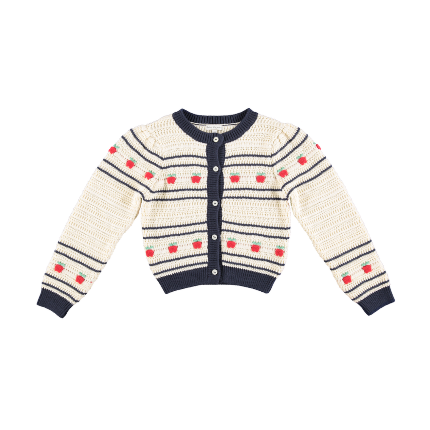 Bebe Organic Fall Apple Knit Daisy Long Sleeve Cardigan