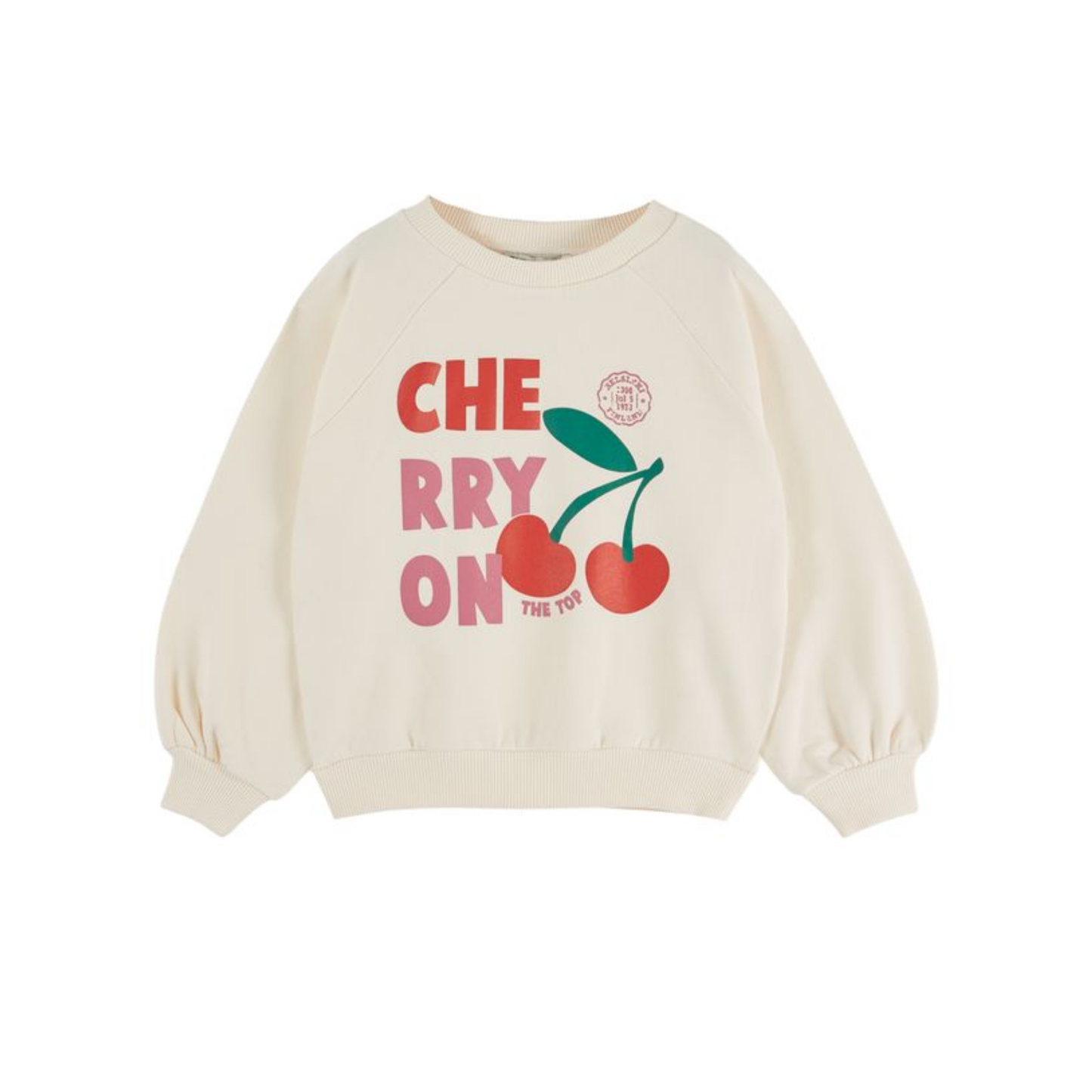 Emile Et Ida Cream Cherry Long Sleeve Sweatshirt
