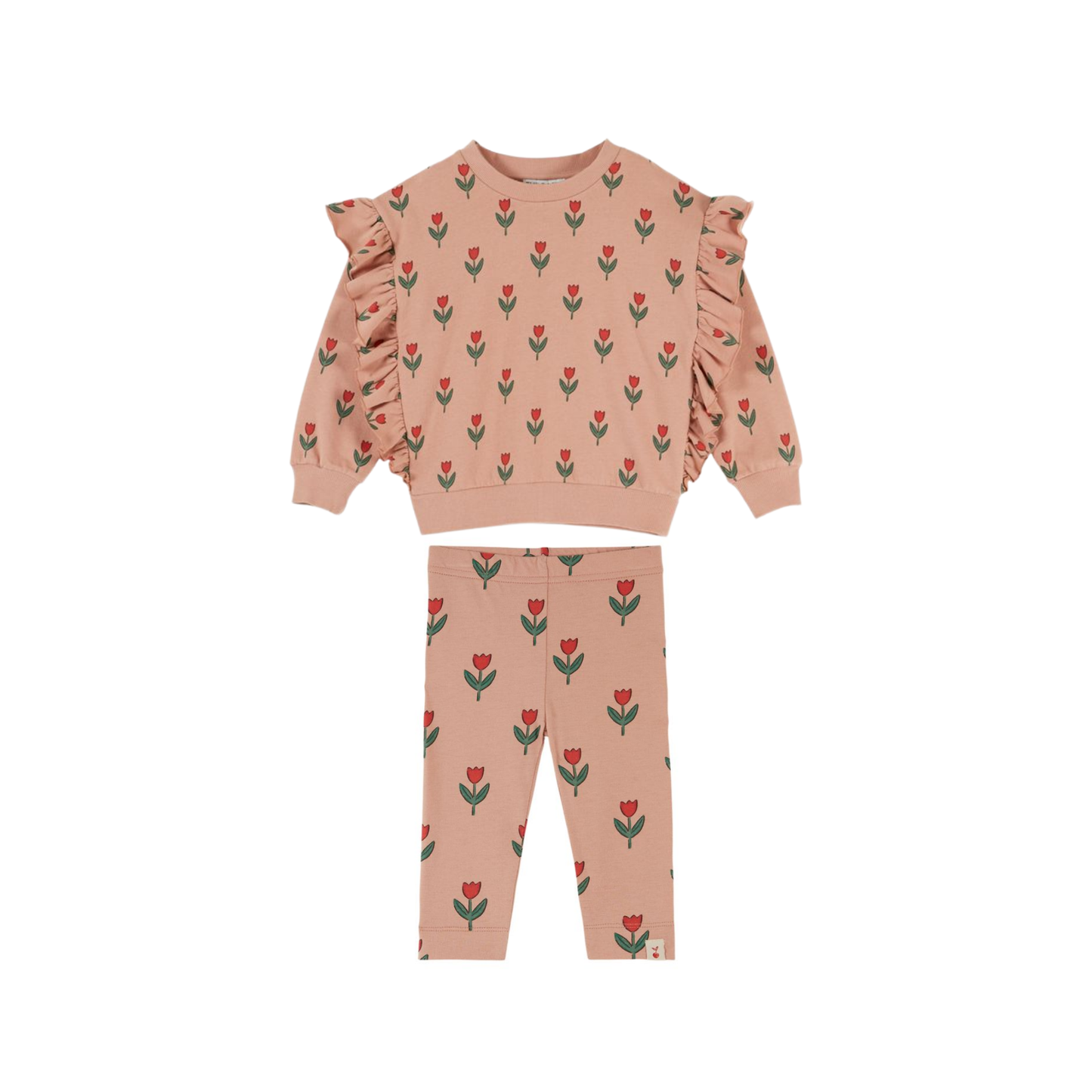 Emile Et Ida Mauve Tulip Ruffle Long Sleeve Sweatshirt