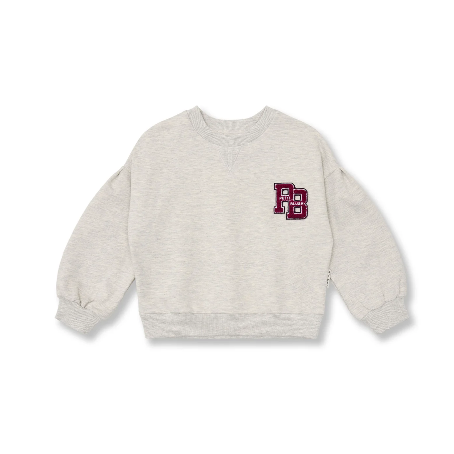 Petit Blush Grey Melange Easy Logo Sweatshirt
