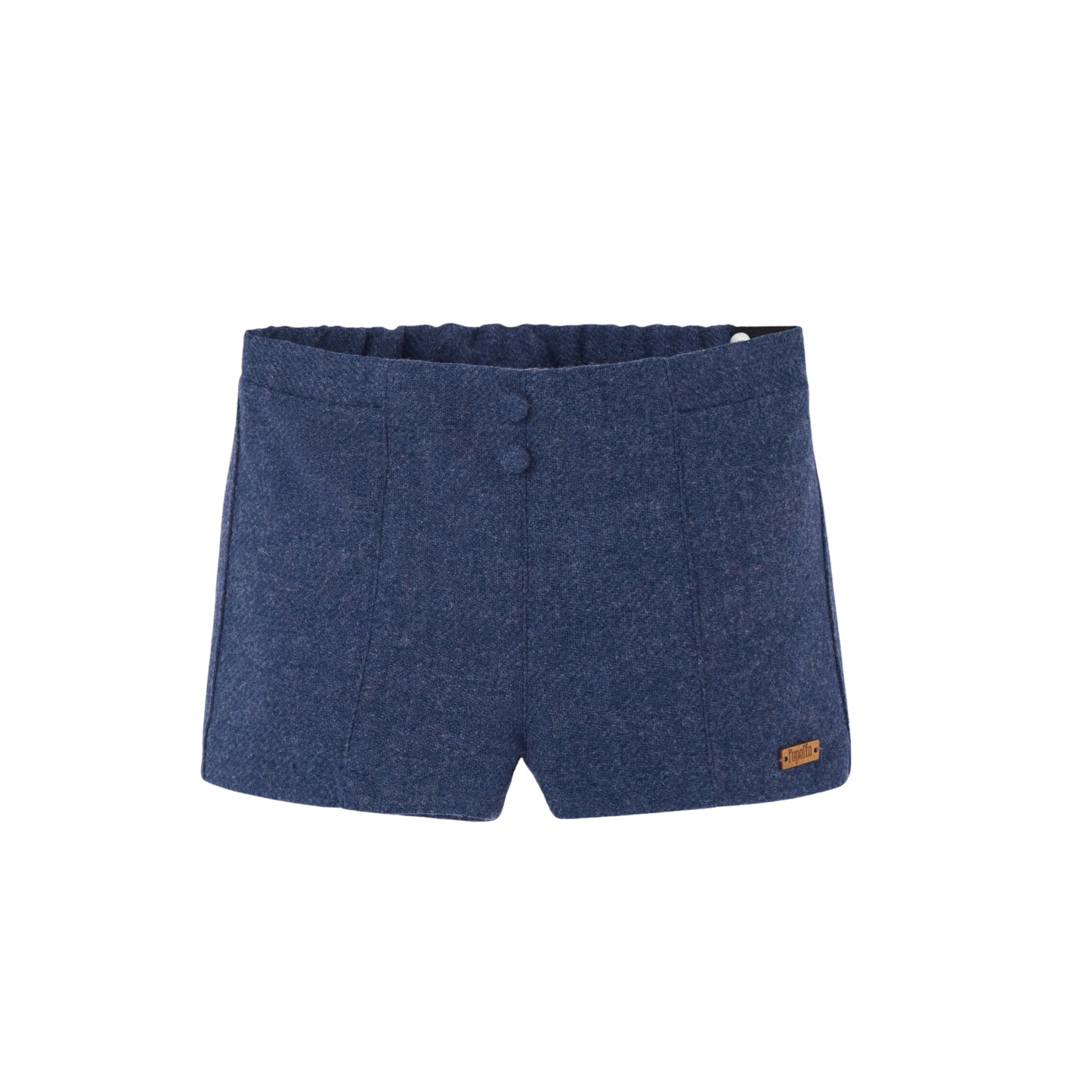 Popelin Blue Woollen Panelled Short