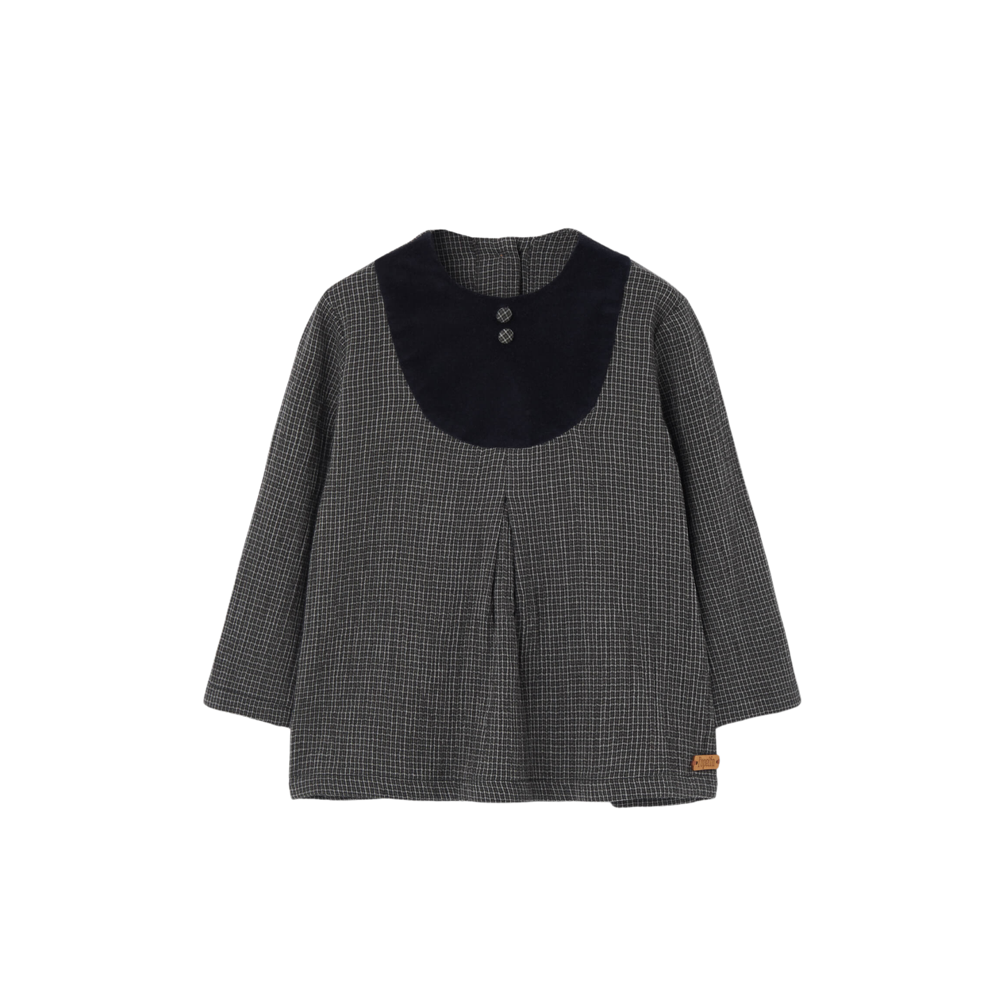 Popelin Black Yoke Gingham Long Sleeve Shirt
