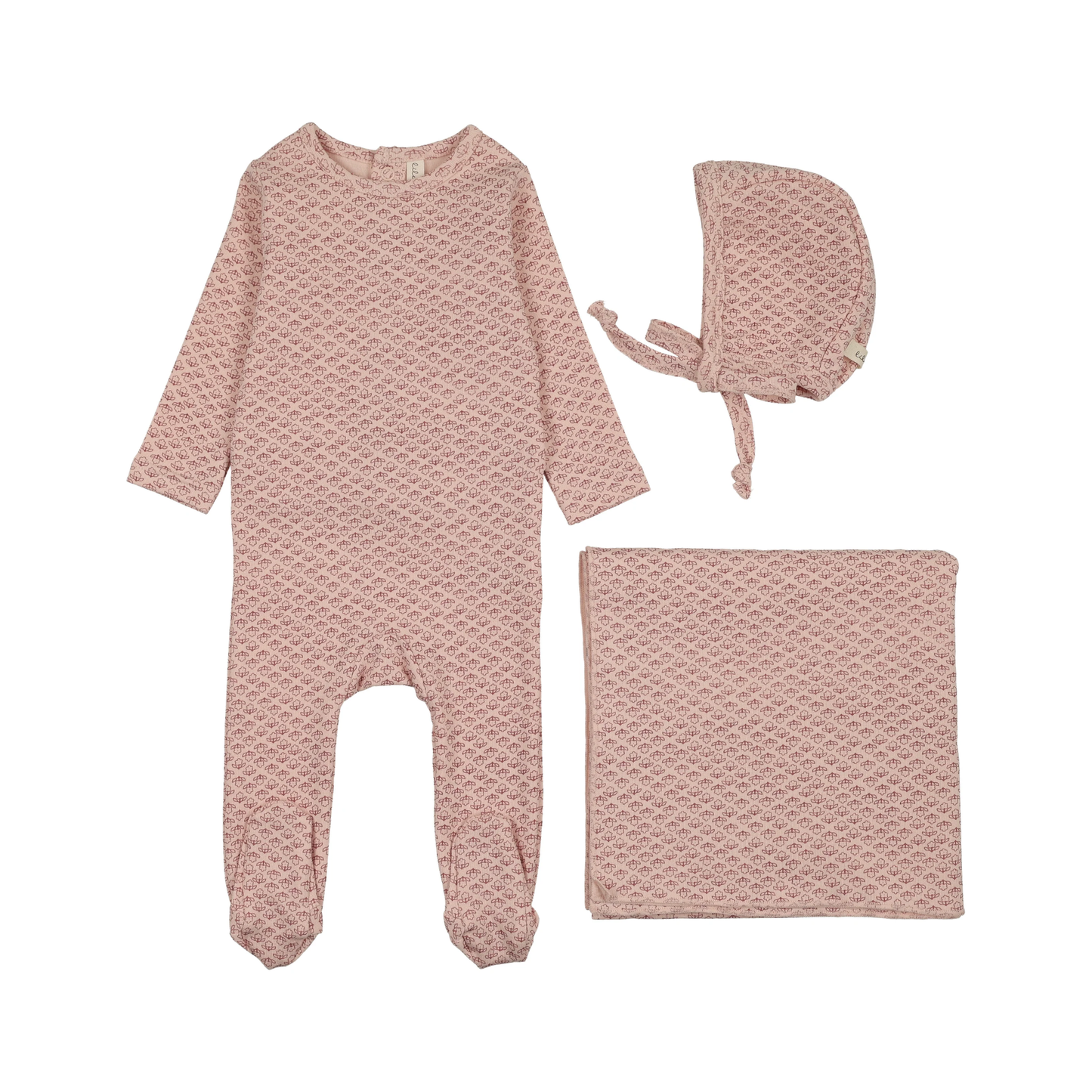 Lilette Pale Pink Mini Flora Print Layette Set