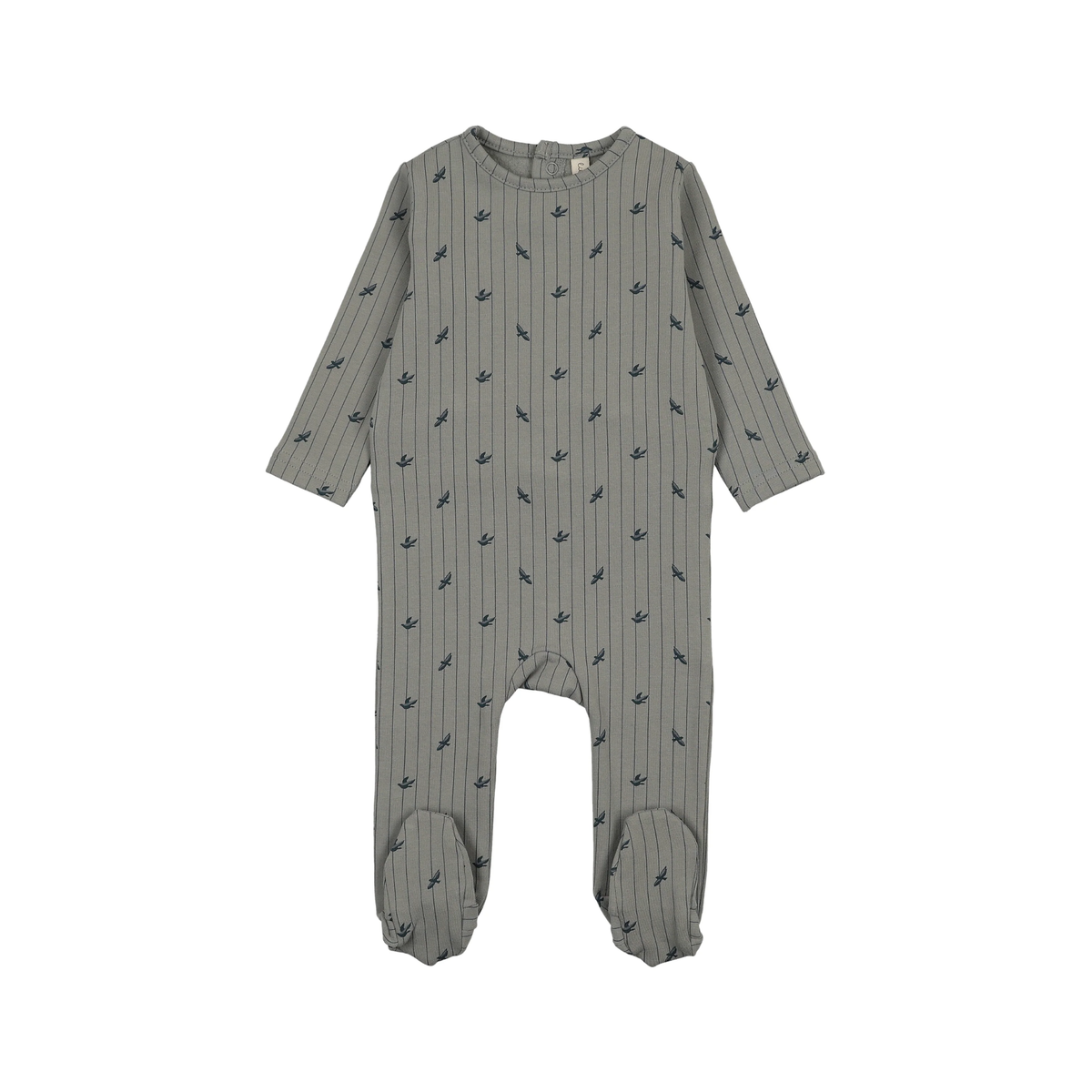 Lilette Light Blue Stripe Print Footie