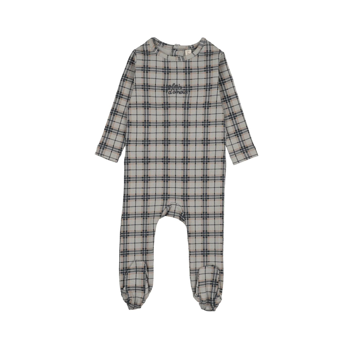 Lilette Pale Blue Tartan Print Footie