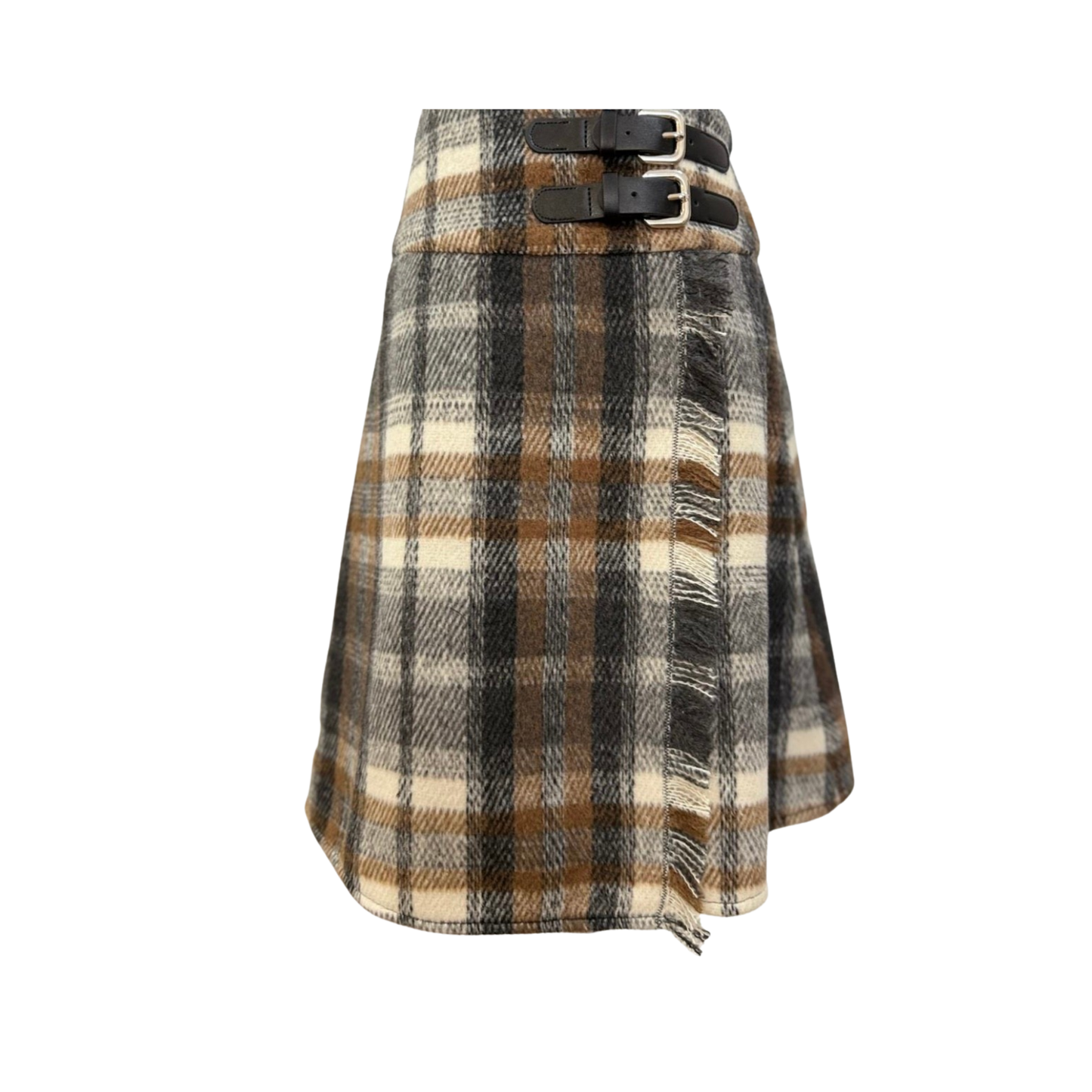 Olivia Rohde Brown/White Plaid Skirt