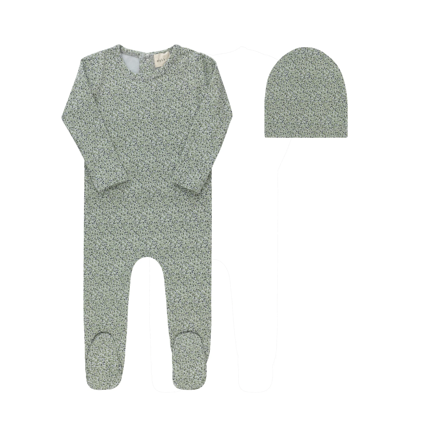 Ely's & Co Blue Liberty / Berry Footie With Beanie