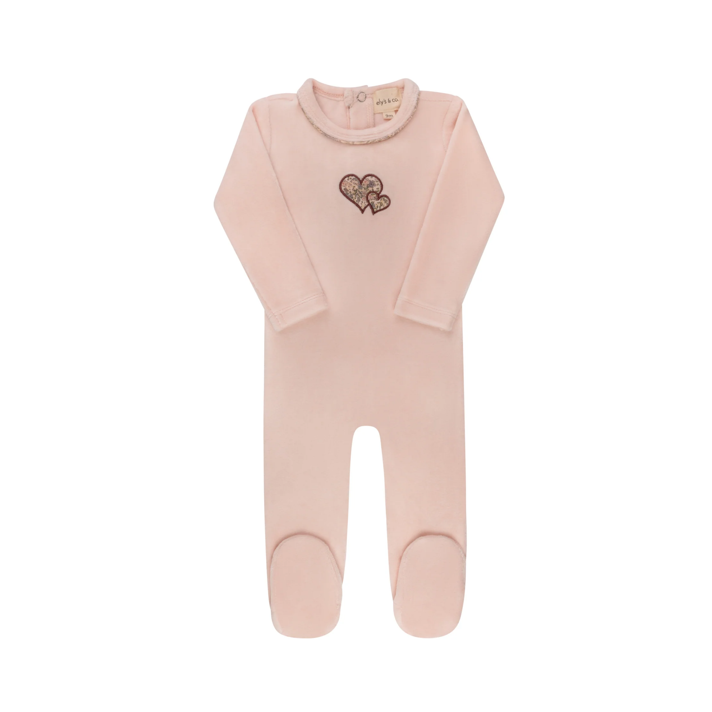 Ely's & Co Pink Embroidered Liberty / Berry Footie