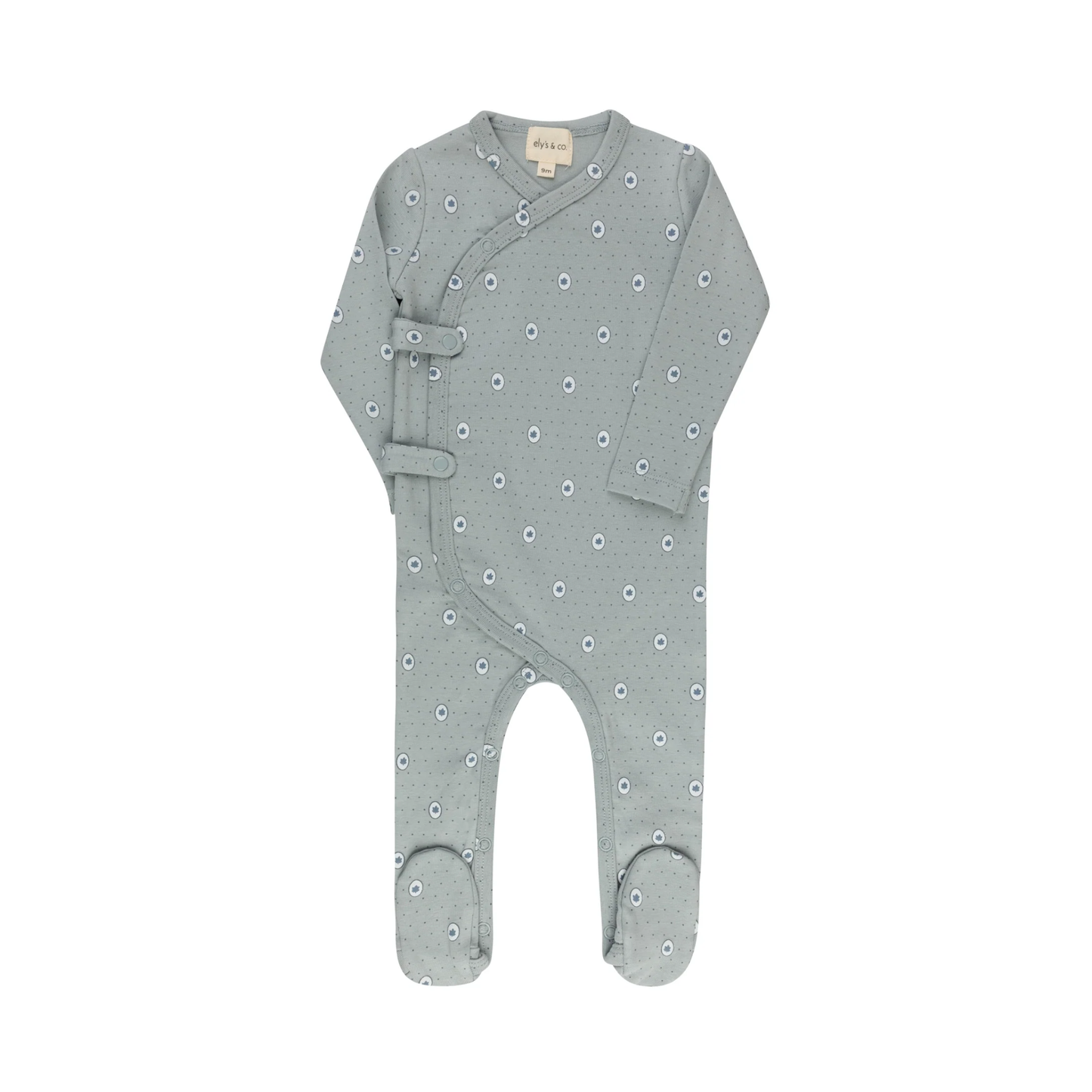 Ely's & Co Blue Floral Dot Footie
