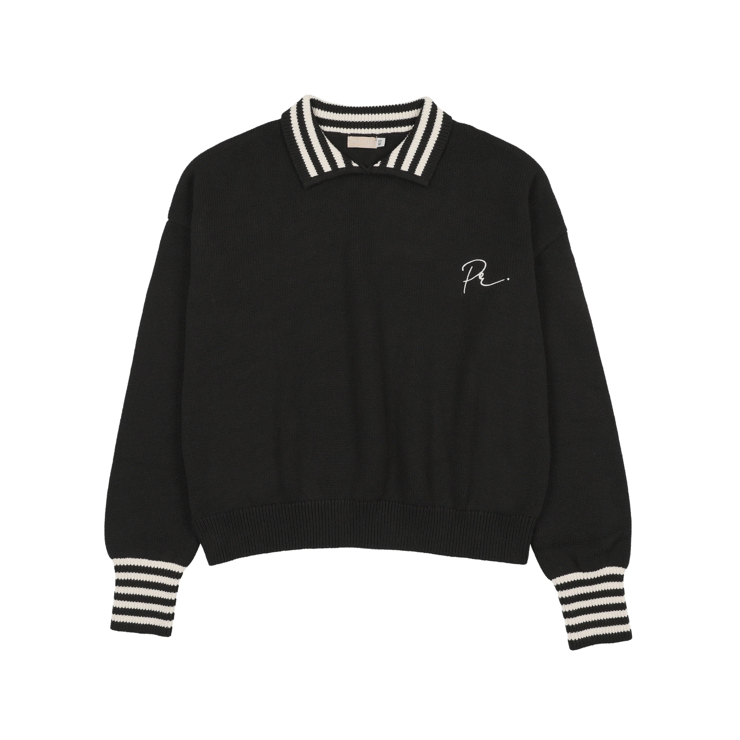Prairie Black Alina Stripe Long Sleeve Sweater