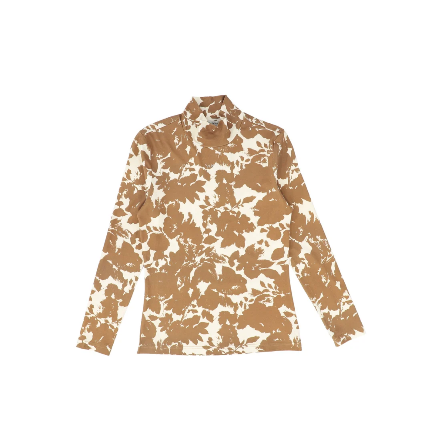 Valentina Camel Print Cotton Turtleneck
