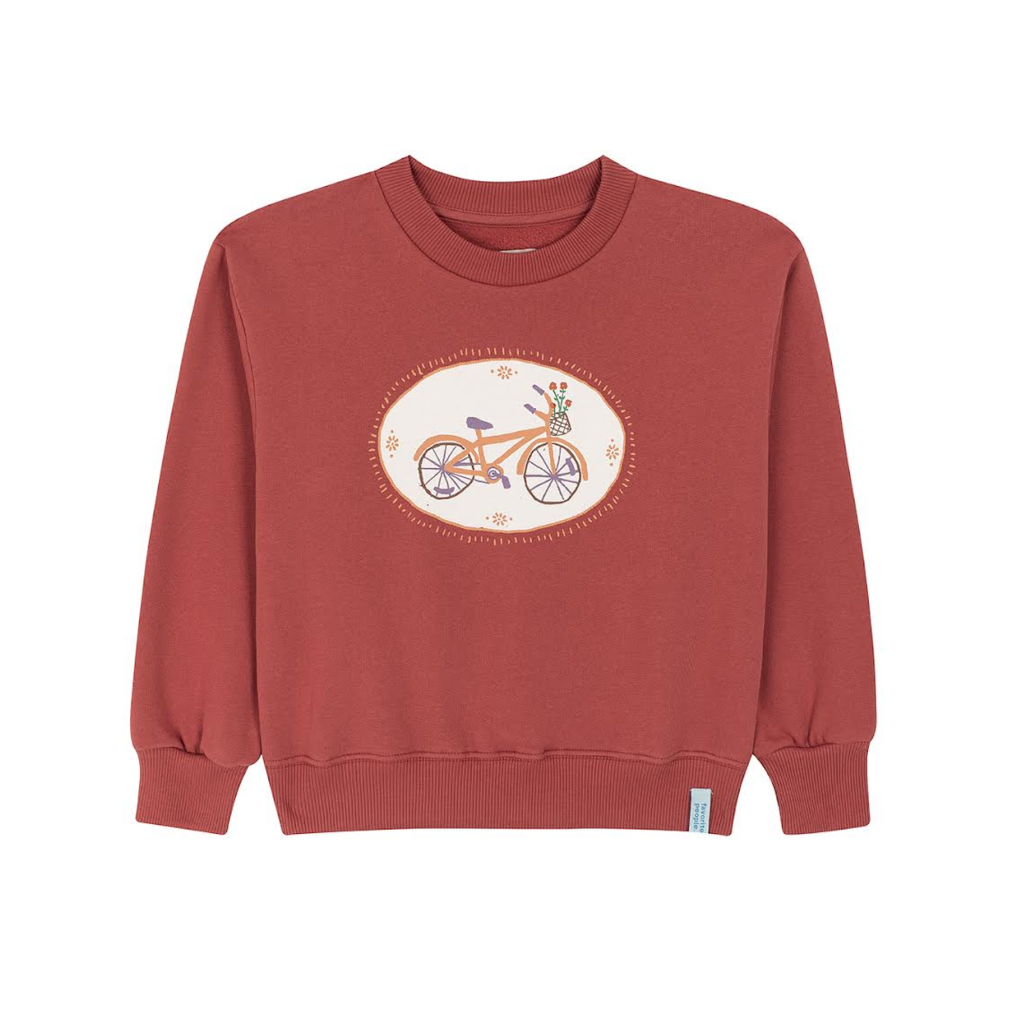 Favorite People Coral Red Old Bike Sweatshirt