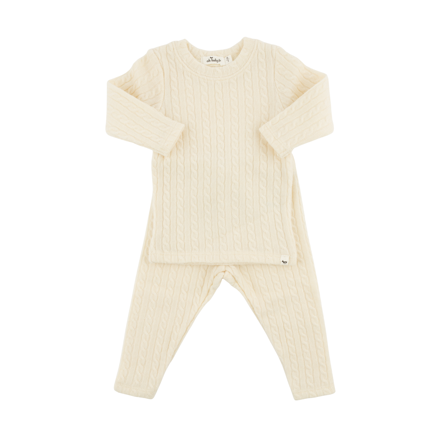 Oh Baby! Natural Cable Knit Pants Set