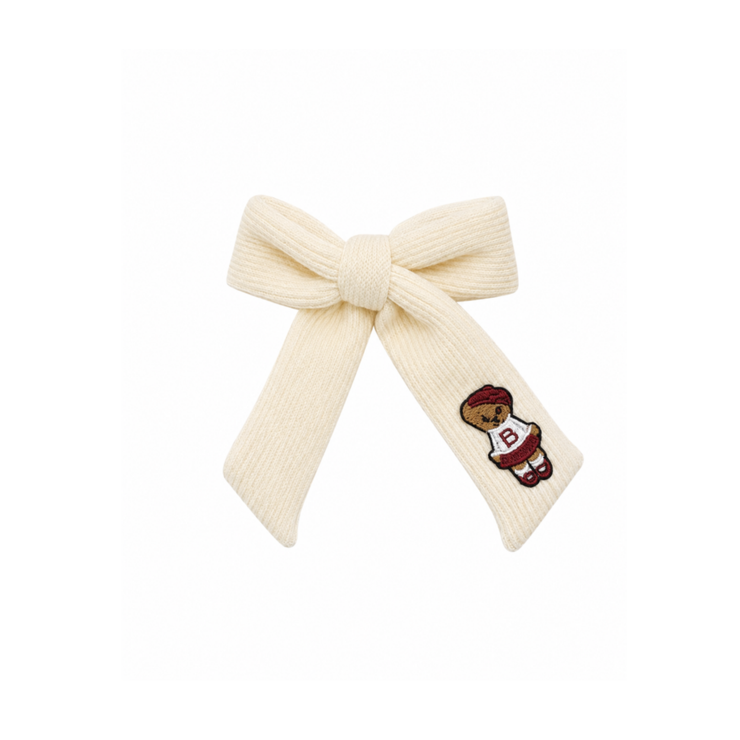 Bandeau Cream Bandeau Teddy Knits Medium Bow Clip