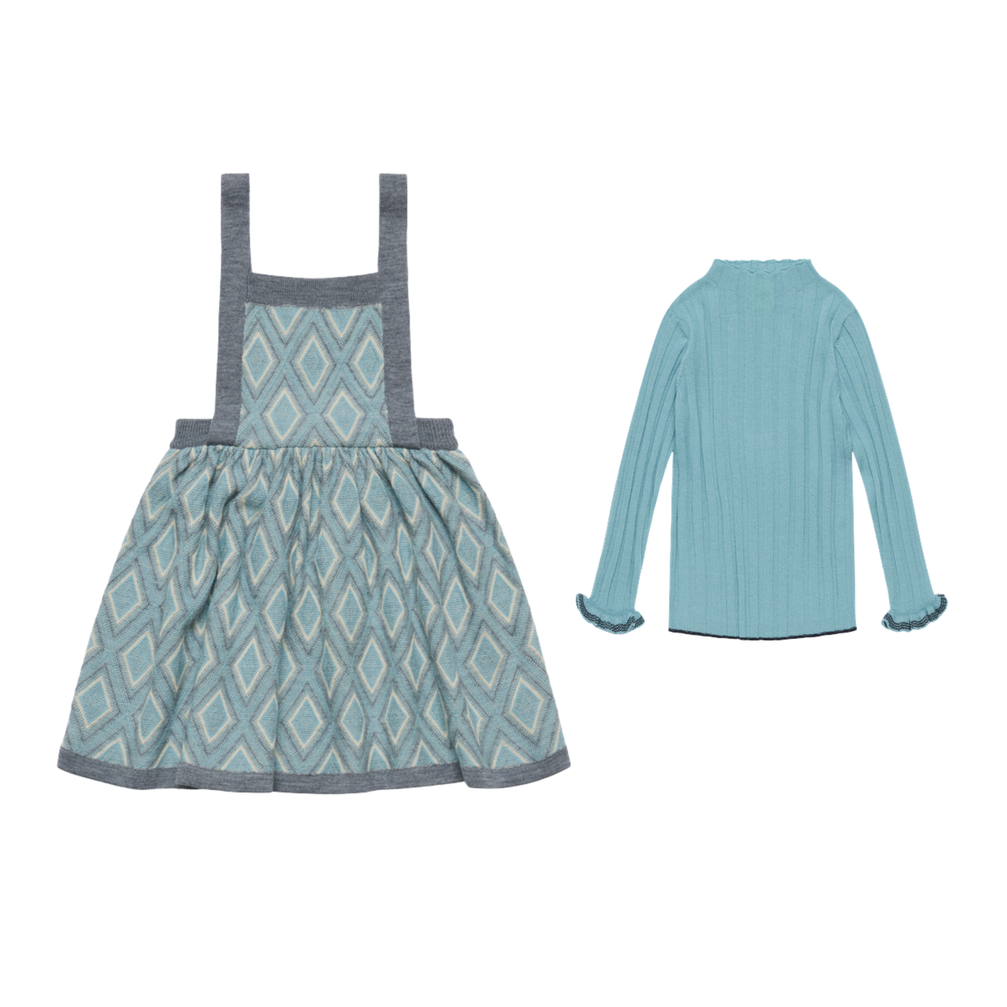 Fub Steel/Light Teal Harlekin Sweater Dress Set