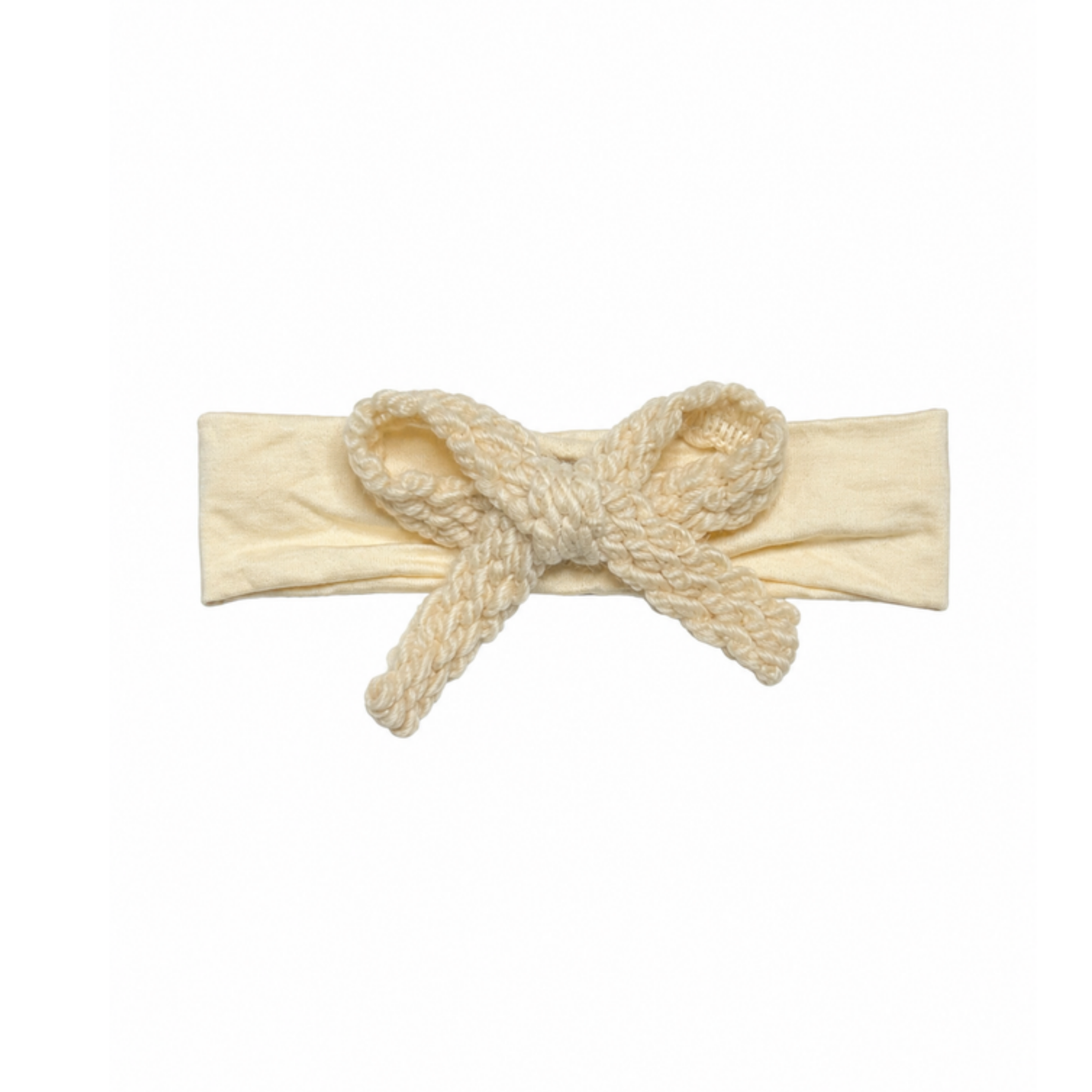 Bandeau Cream Text Wool Braid Baby Modal Band