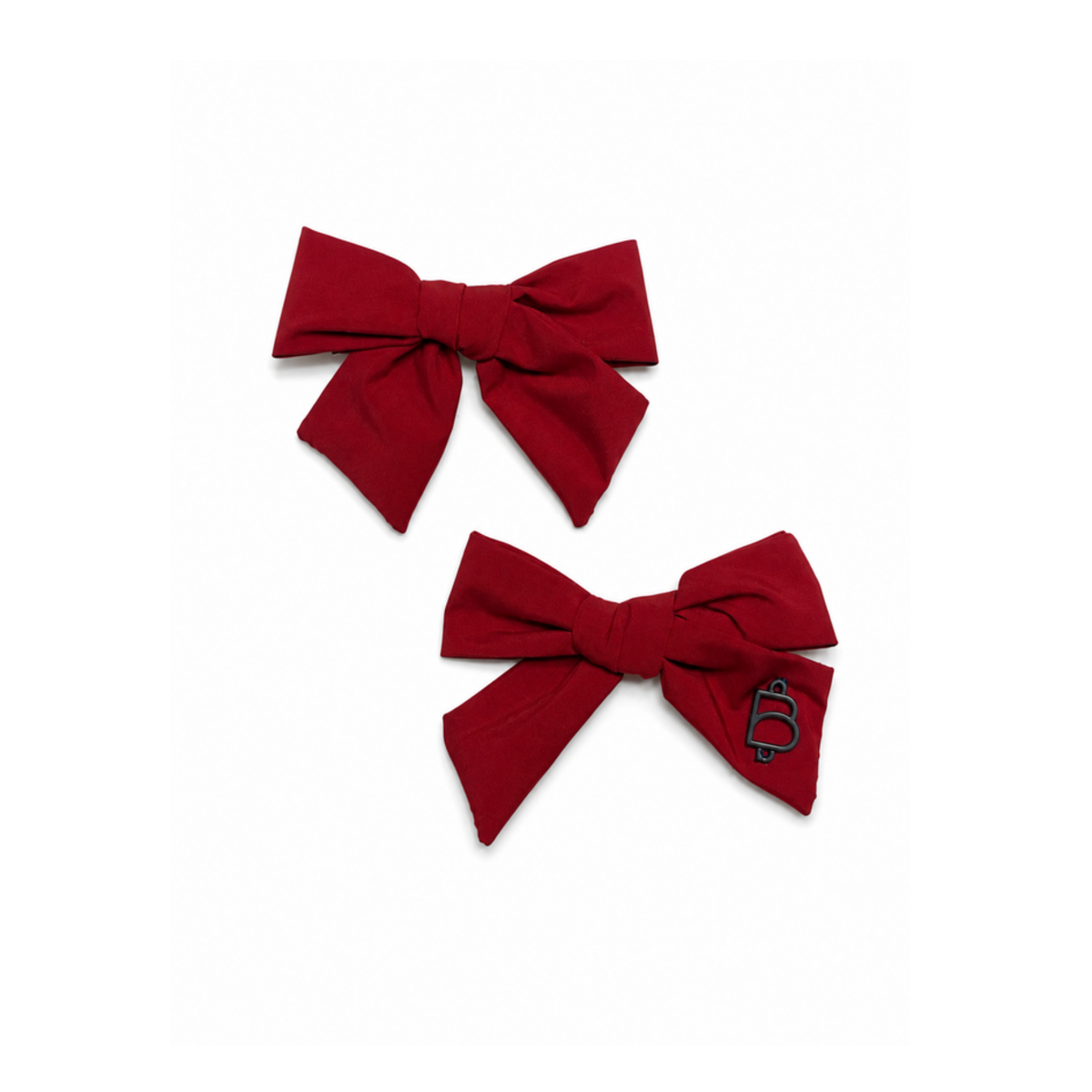 Bandeau Burgundy Taffeta Winter Mini Bow Clip Set