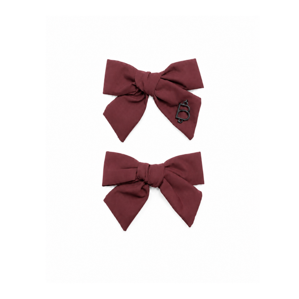 Bandeau Plum Taffeta Winter Mini Bow Clip Set