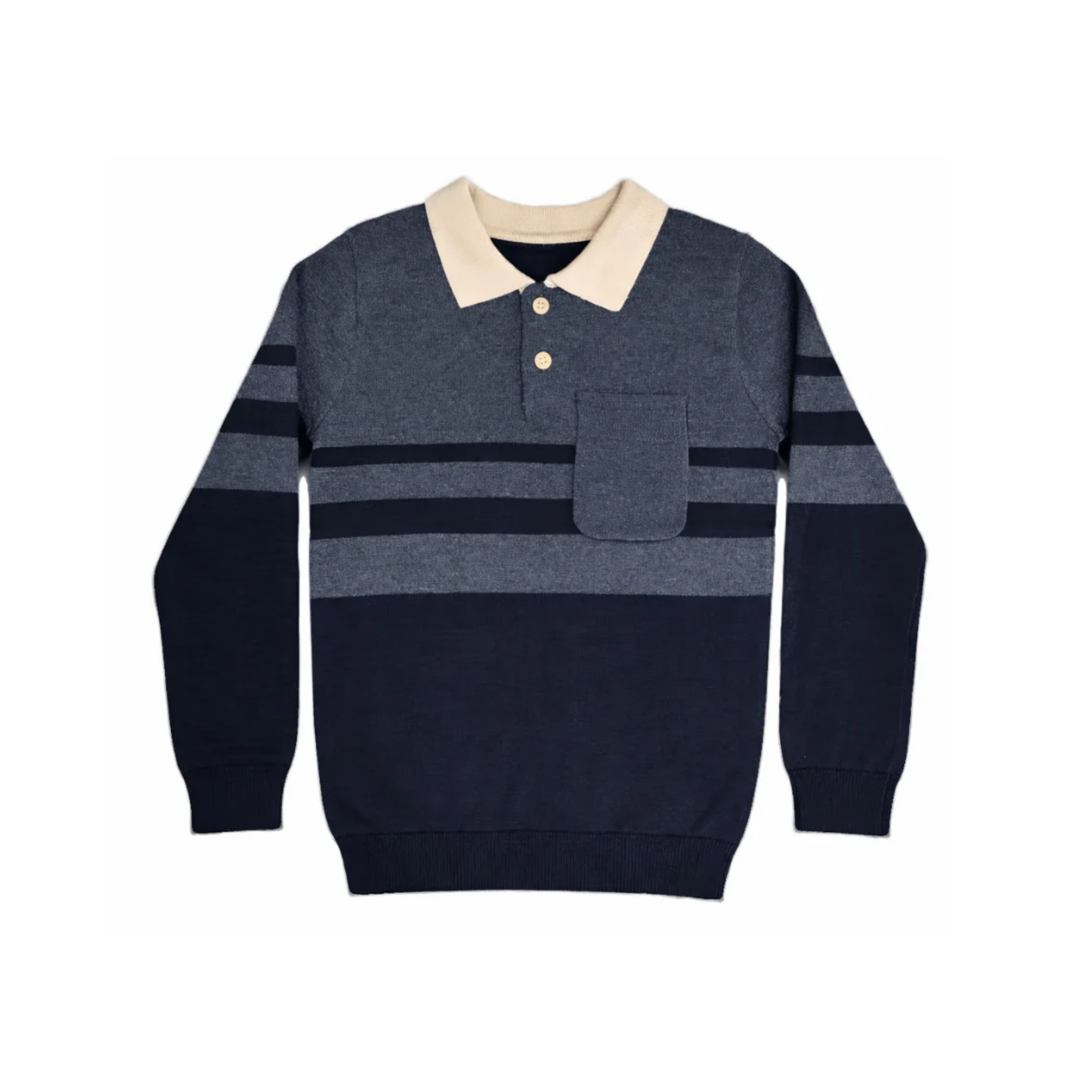 Kipp Blue Sol Knit Polo Sweater