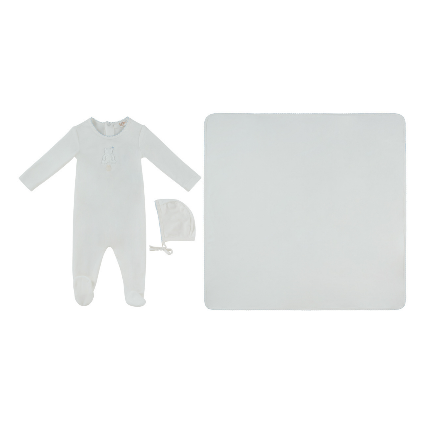 Kipp Baby Blue Fur Ever Yours Footie Hat & Blanket Set