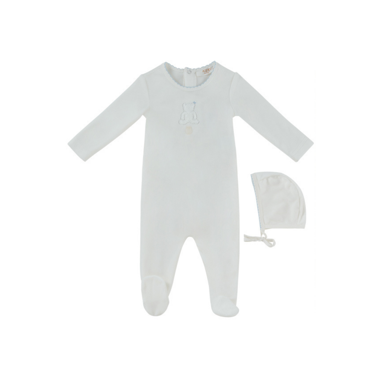 Kipp Baby Blue Fur Ever Yours Footie & Hat Set