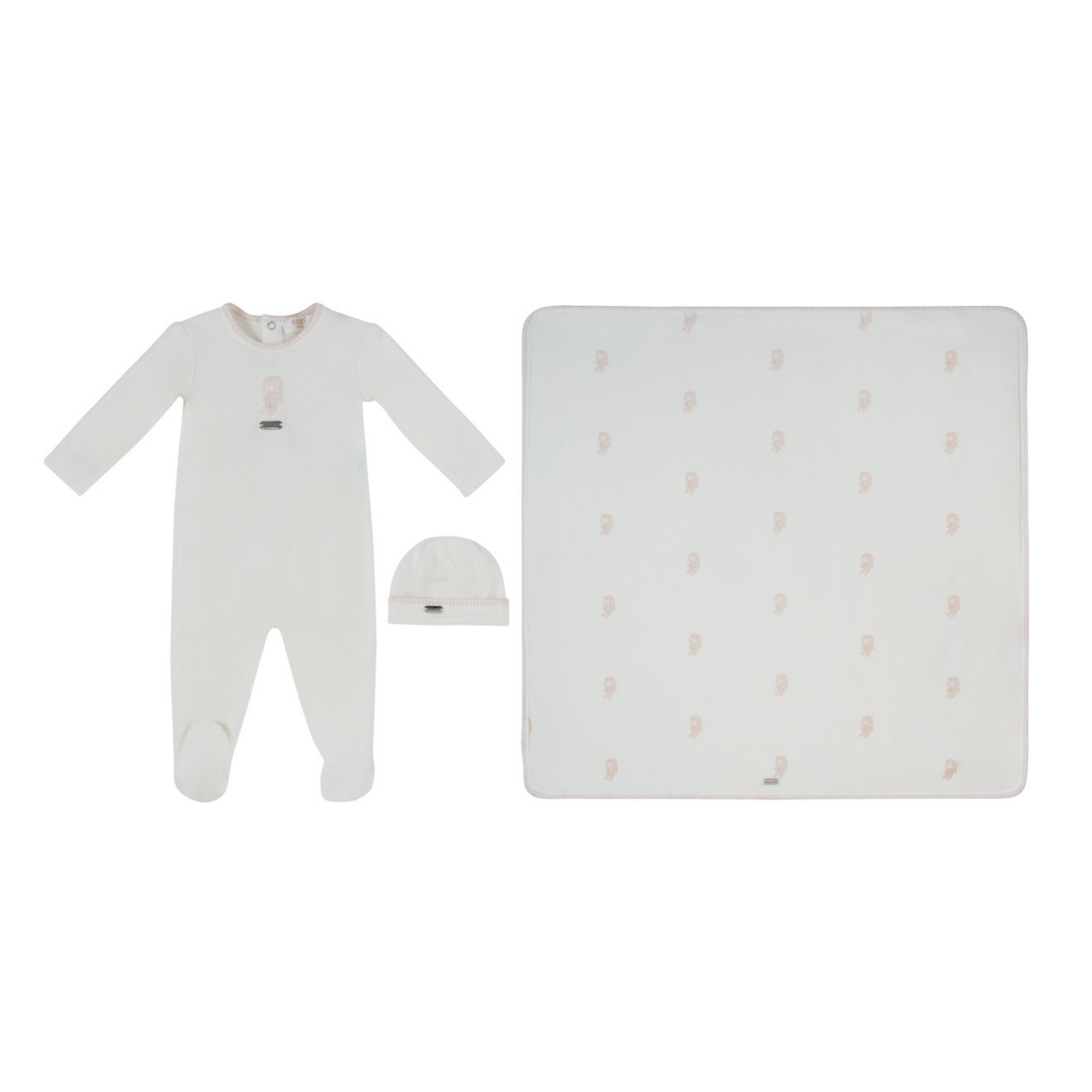 Kipp Baby Pink Atelier Bunny Footie Hat & Blanket Set